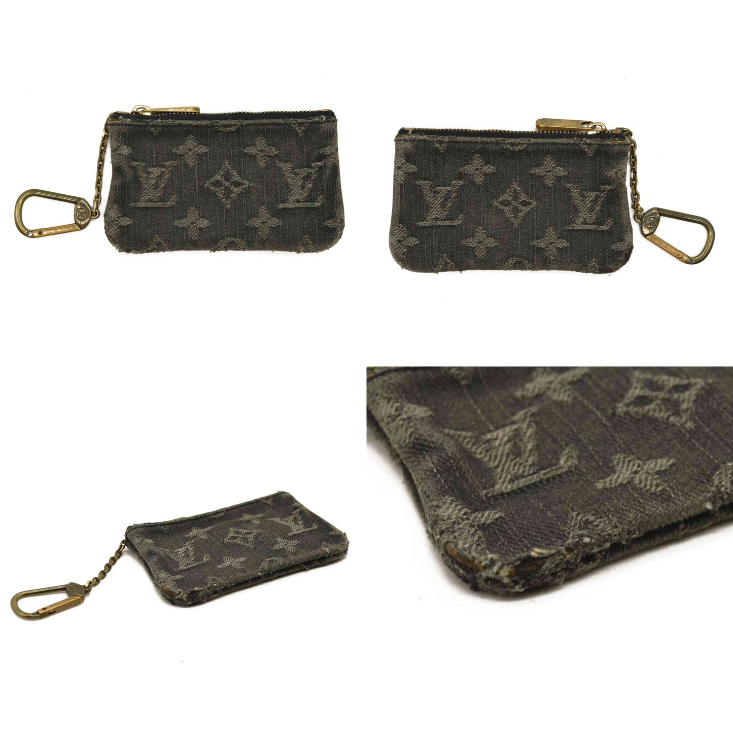 LOUIS VUITTON Denim Neo Key Pouch Black CA1038