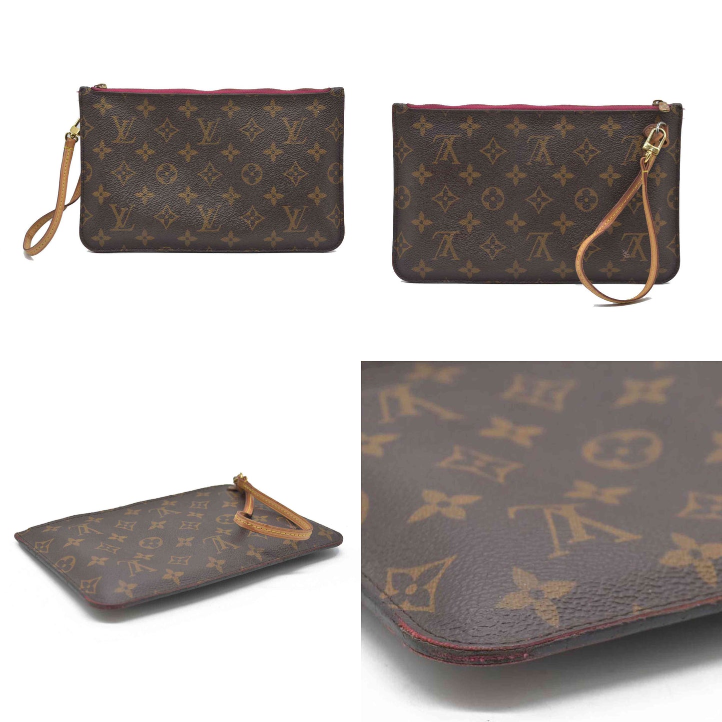 Louis Vuitton  Monogram Neverfull MM GM Pochette Pivoine