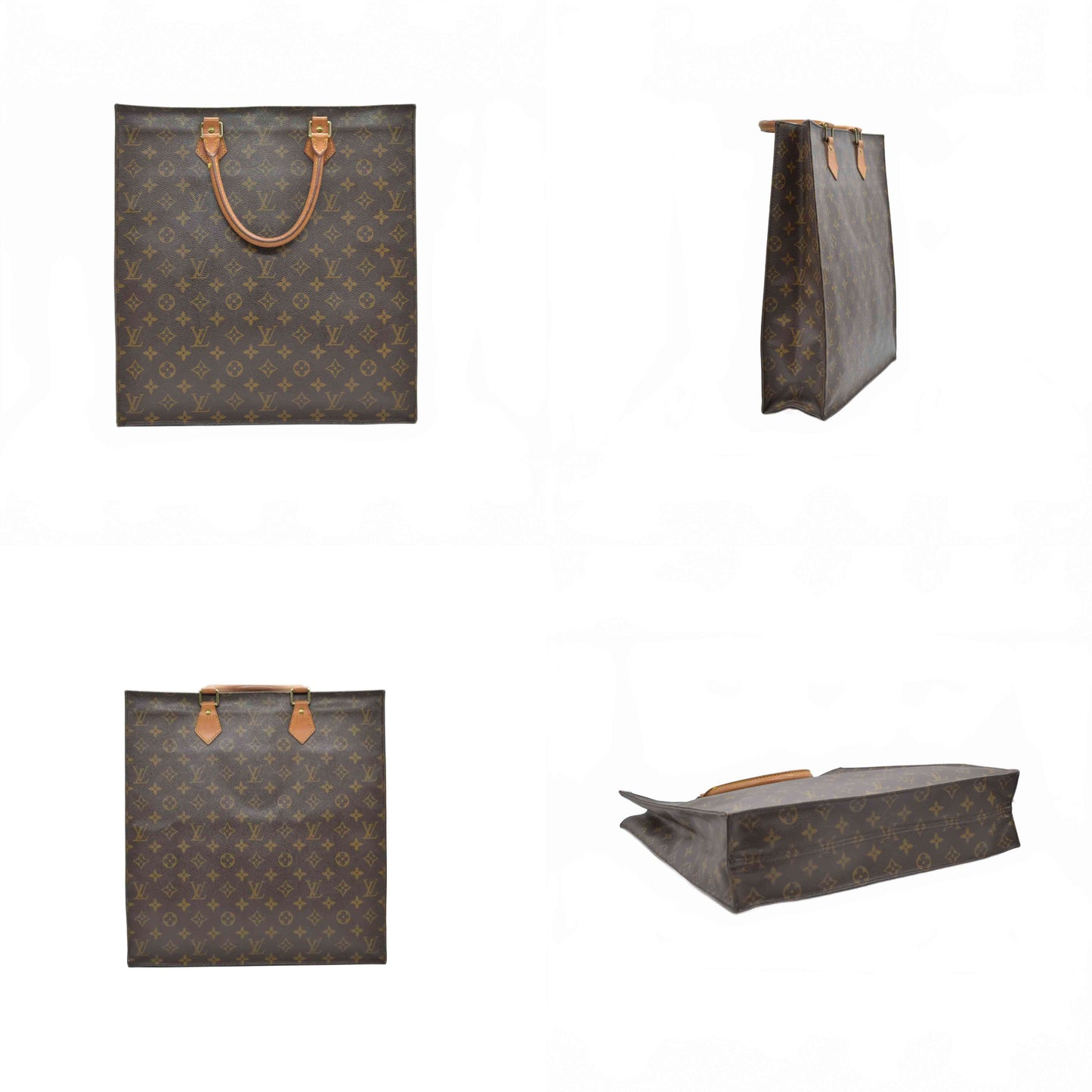 $1340 Louis Vuitton LV Hand Bag Sac Plat Brown Monogram