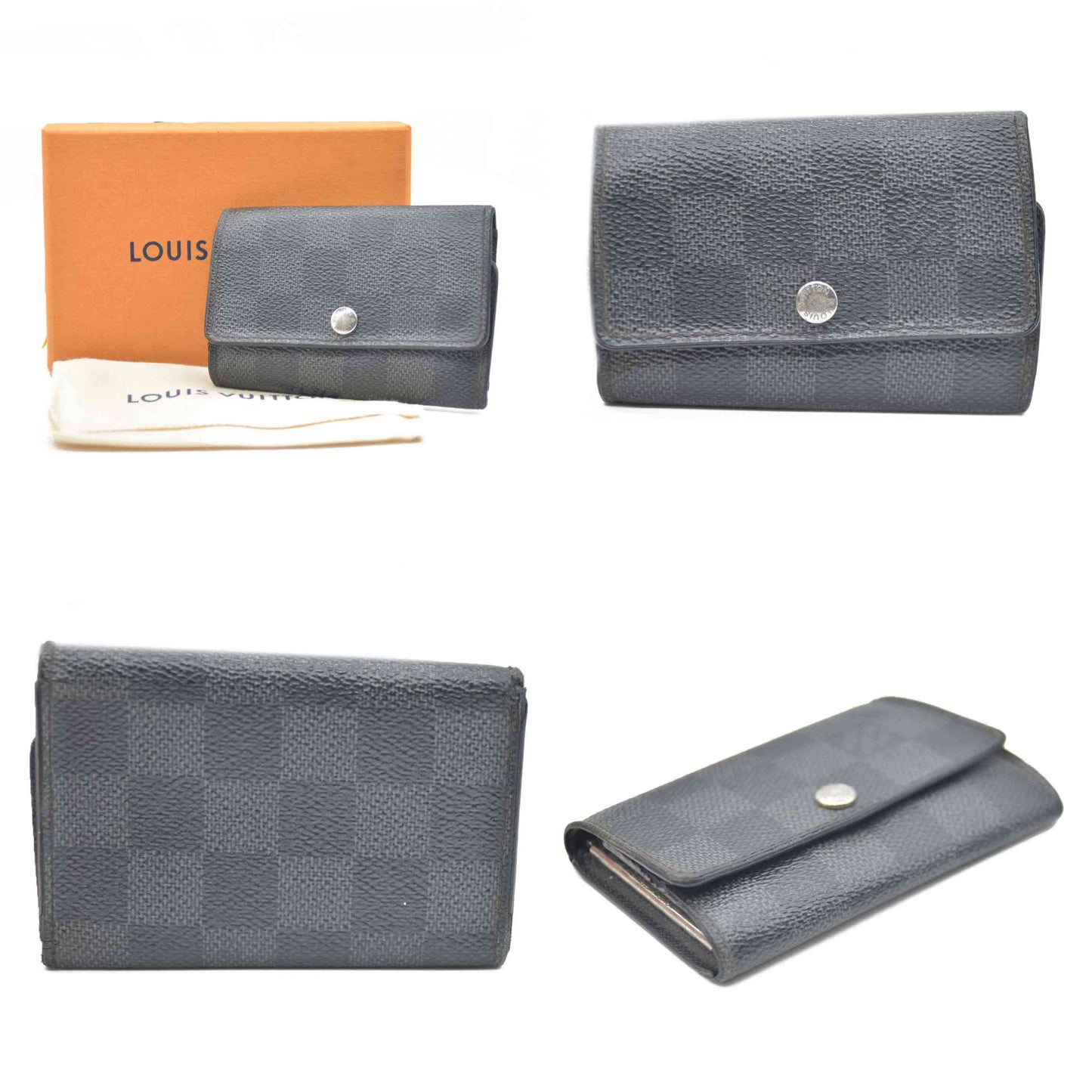 LOUIS VUITTON Damier Graphite Leather Multicles 6 Ring Key Case CT2111
