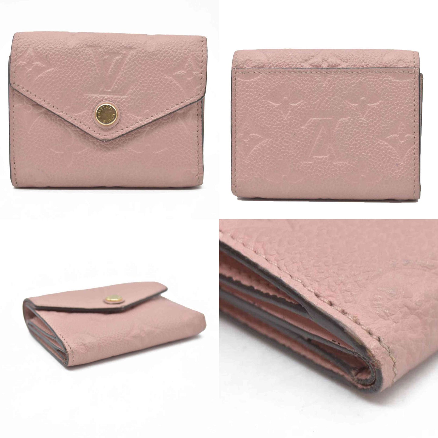 $770 LOUIS VUITTON Monogram Empreinte Zoe Trifold Wallet SP2149