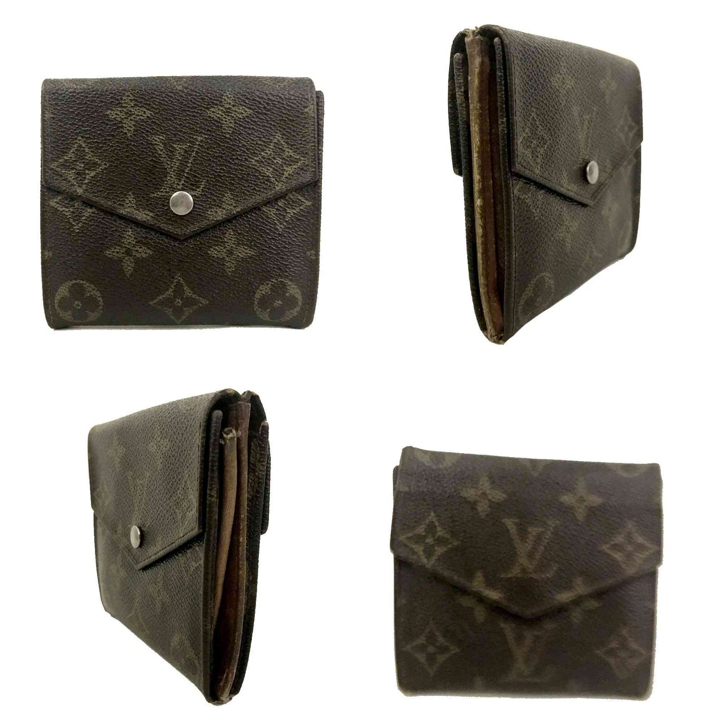 $650 Louis Vuitton Monogram Portefeiulle Elise Trifold Wallet 823