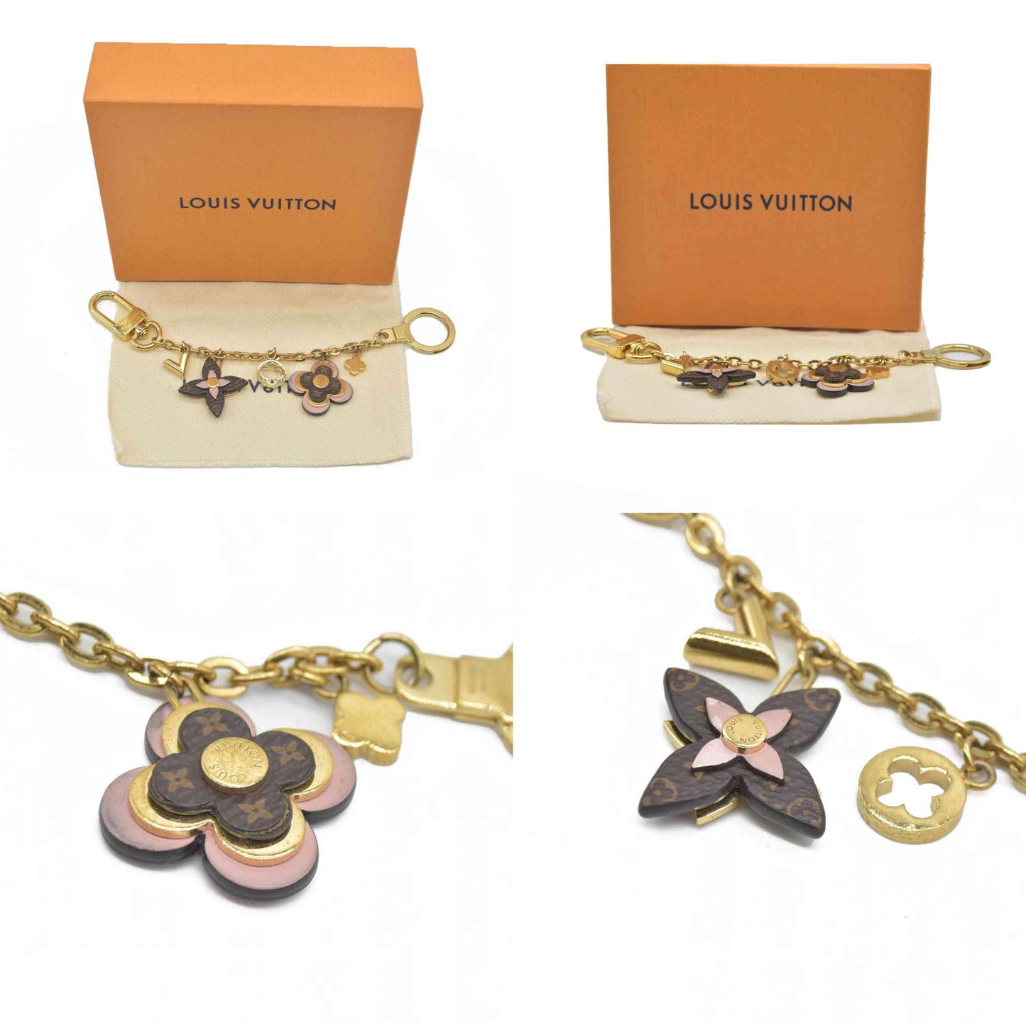 $655 Louis Vuitton blooming flowers chain bag charm