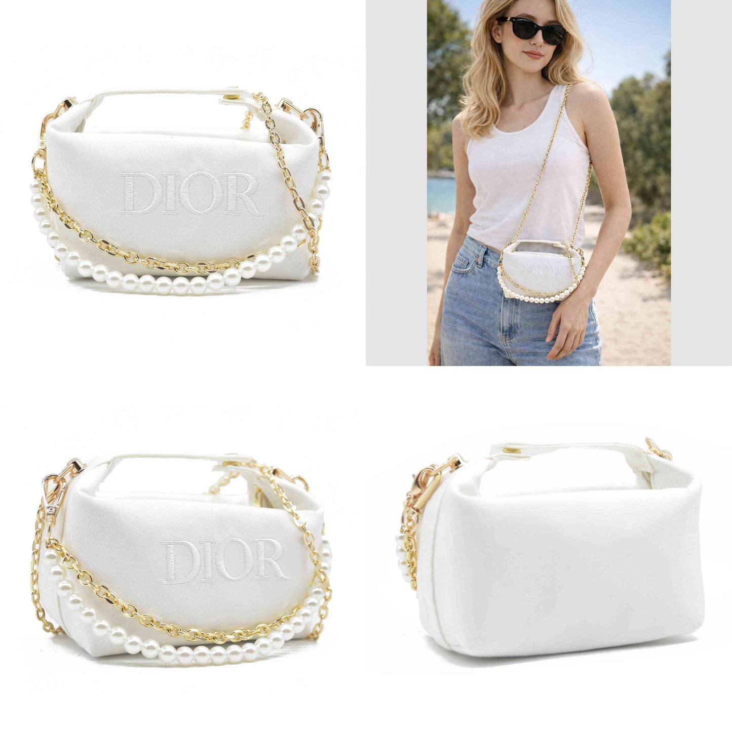 Christian Dior GWP Cosmetic Makeup Bag Pouch With Top Handle MODIFIED