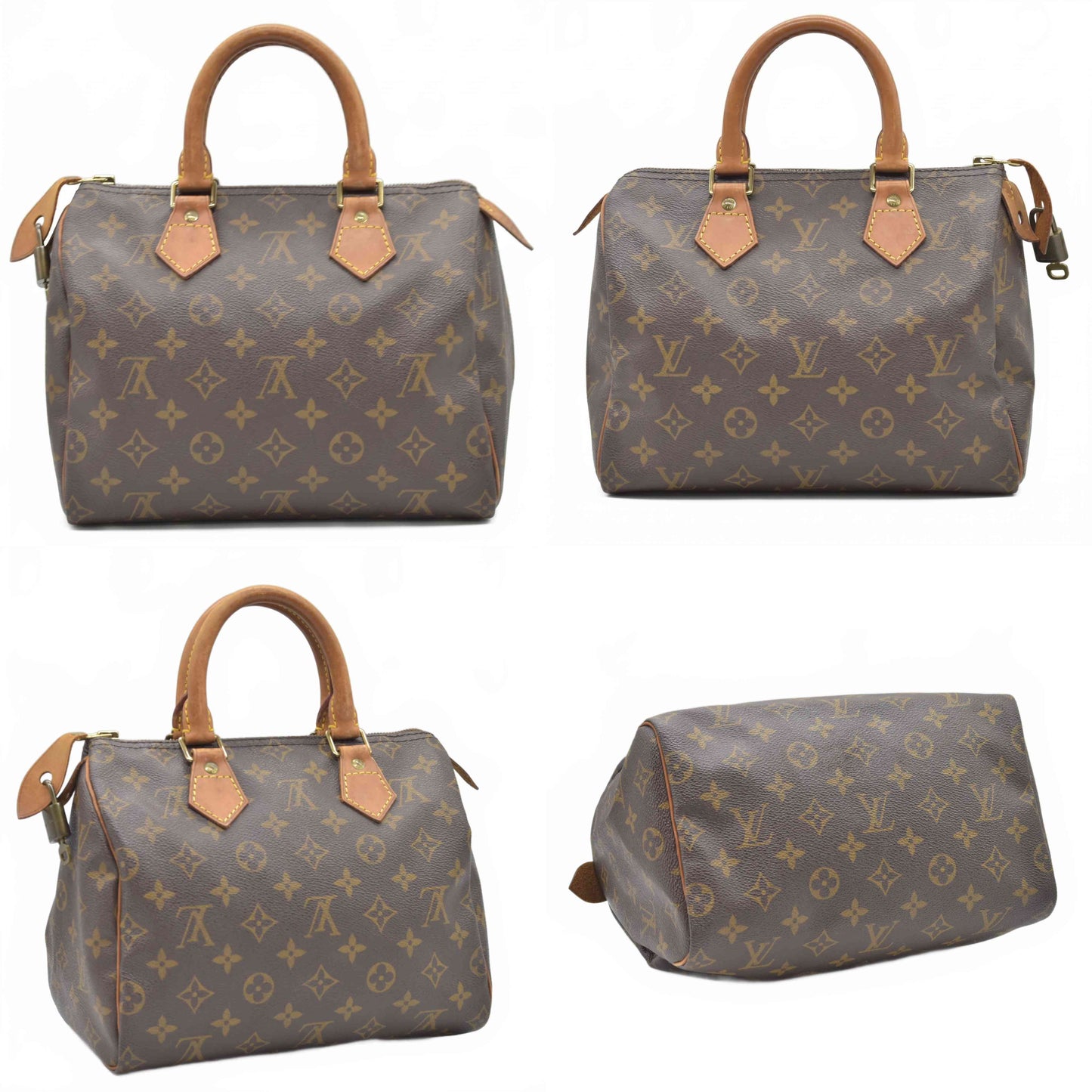 $1490 1995 Louis Vuitton Speedy 25 Handbag Brown Monogram SP0915