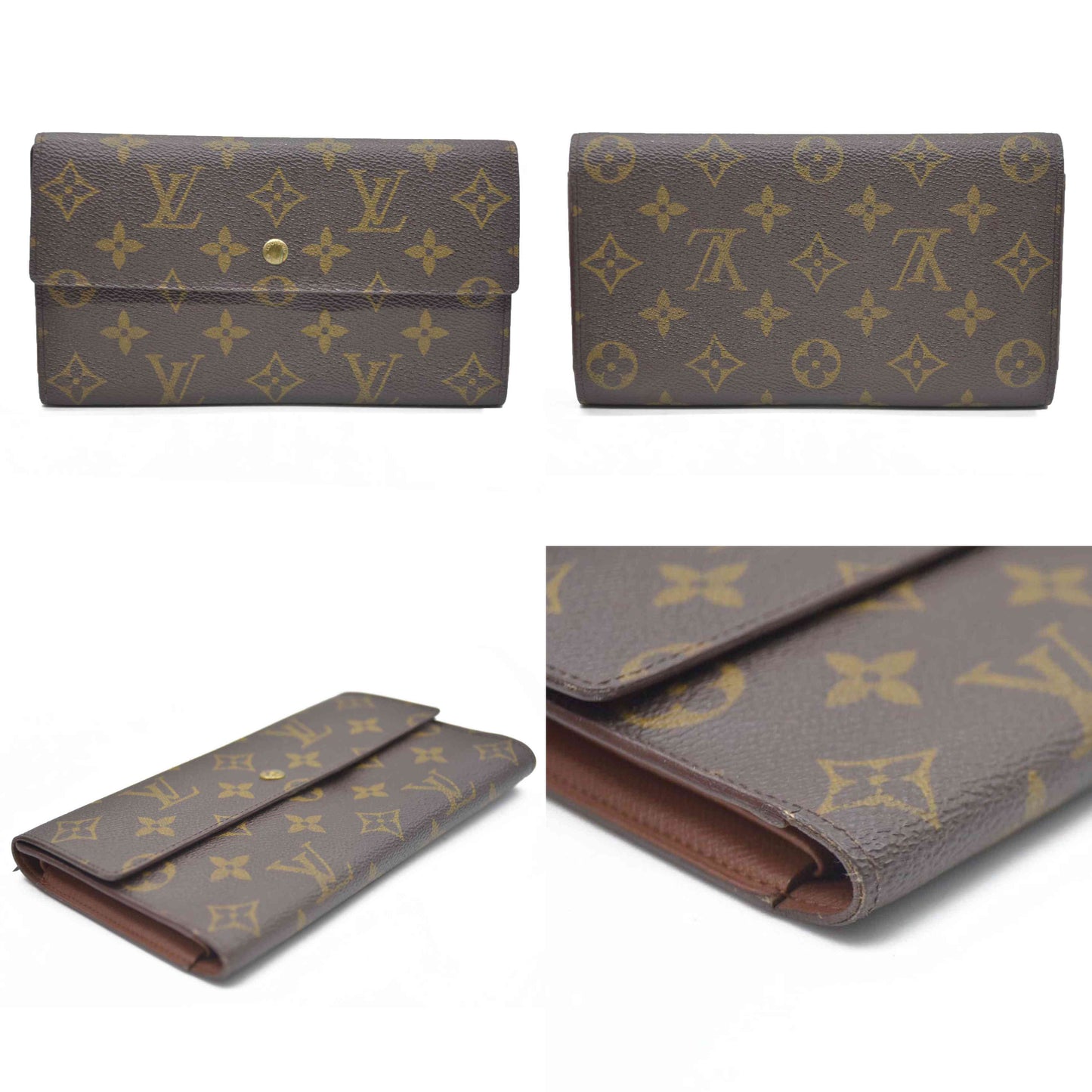 AUCTION $725 Louis Vuitton Monogram Porte Tresor International Trifold Long Wallet TH0956