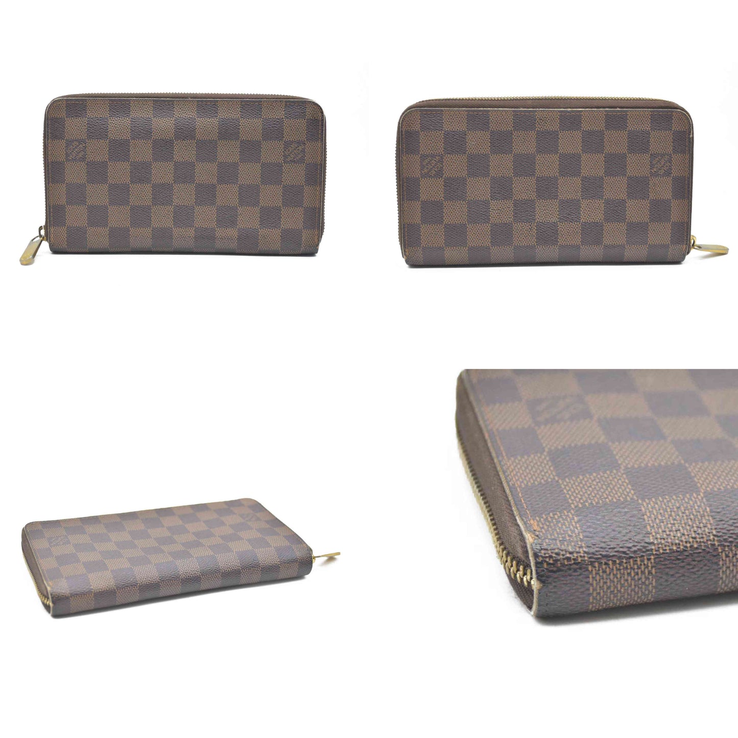 Louis Vuitton Damier Zippy Zip Around Organizer Long Wallet Brown CA0059