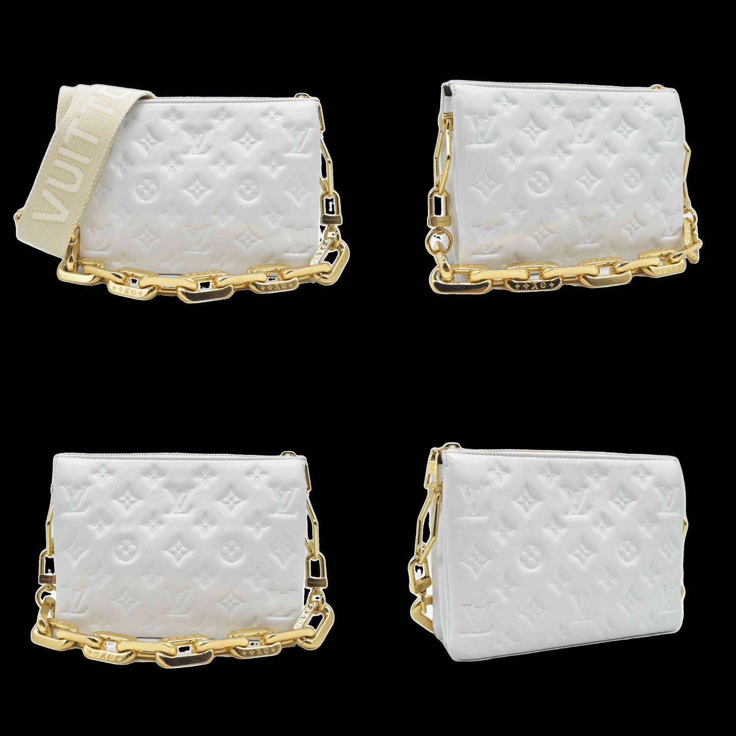 $4300 Louis Vuitton Coussin BB White Crossbody