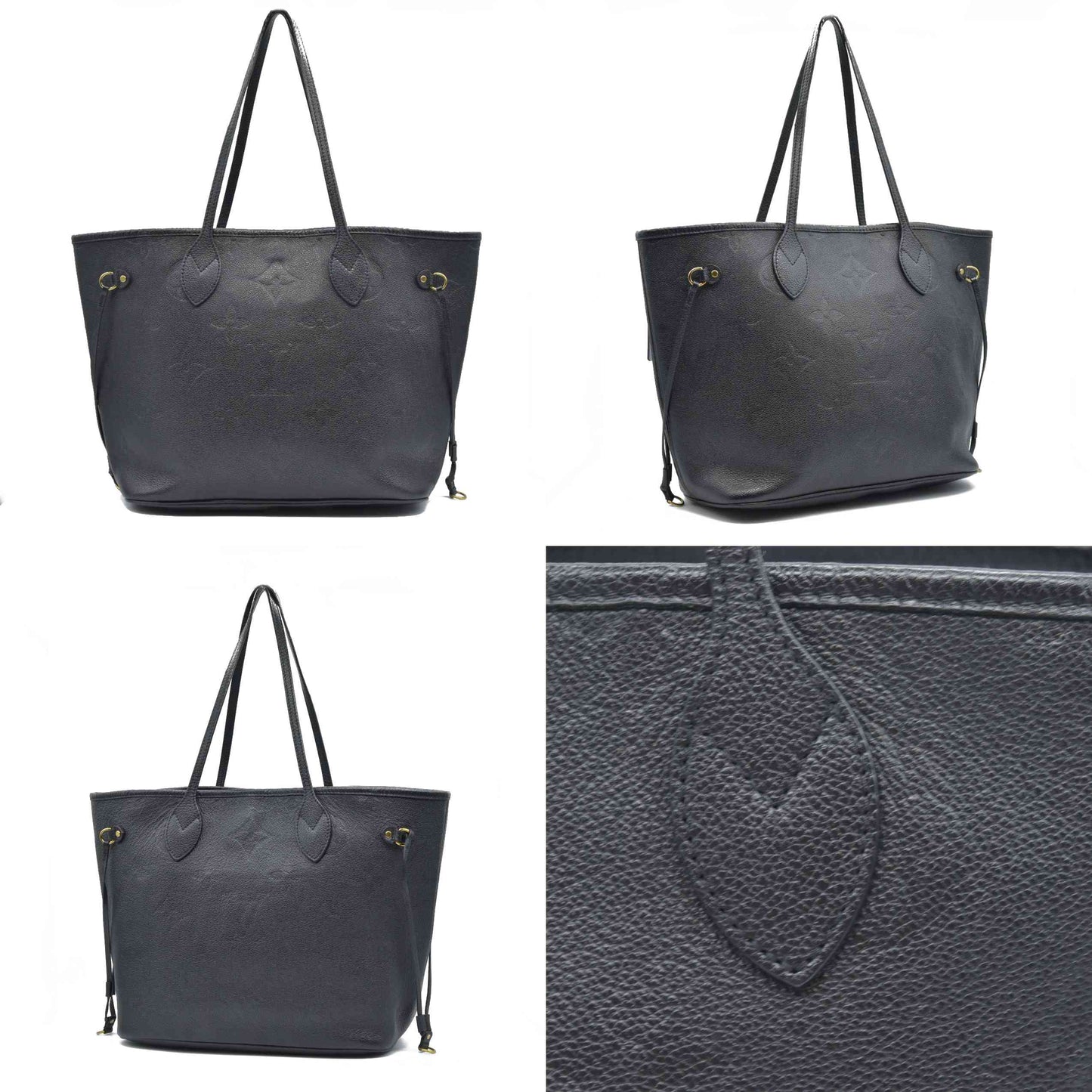 $2940 Louis Vuitton LV Monogram Neverfull  MM Empreinte Black Tote