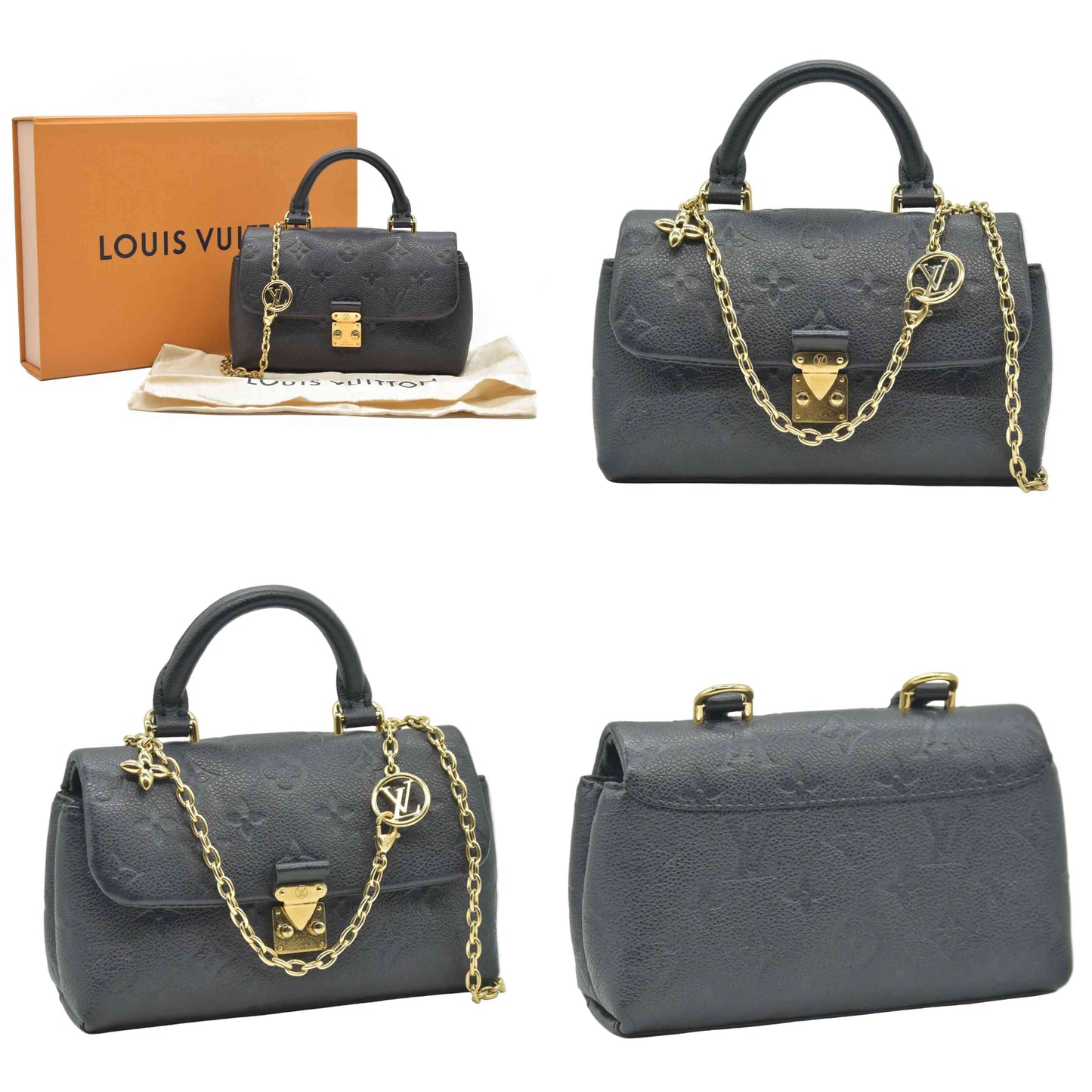 $2230 Louis Vuitton Empreinte Monogram Nano Madeleine Black