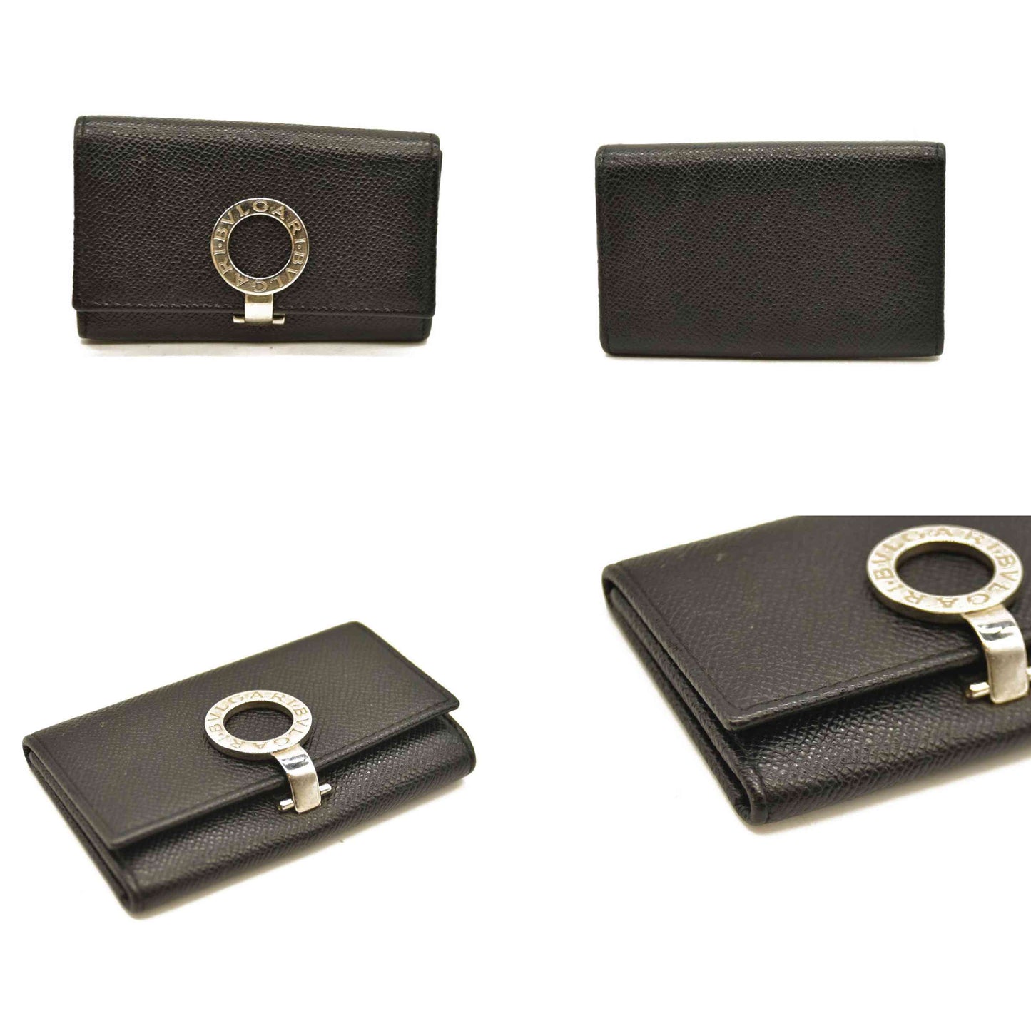 BVLGARI BVLGARIBVLGARI Clip Leather 6 Ring Key Case Black