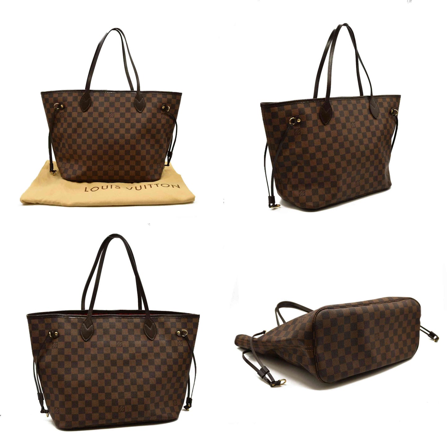 LOUIS VUITTON Damier Ebene Neverfull MM Minor Opening Wear