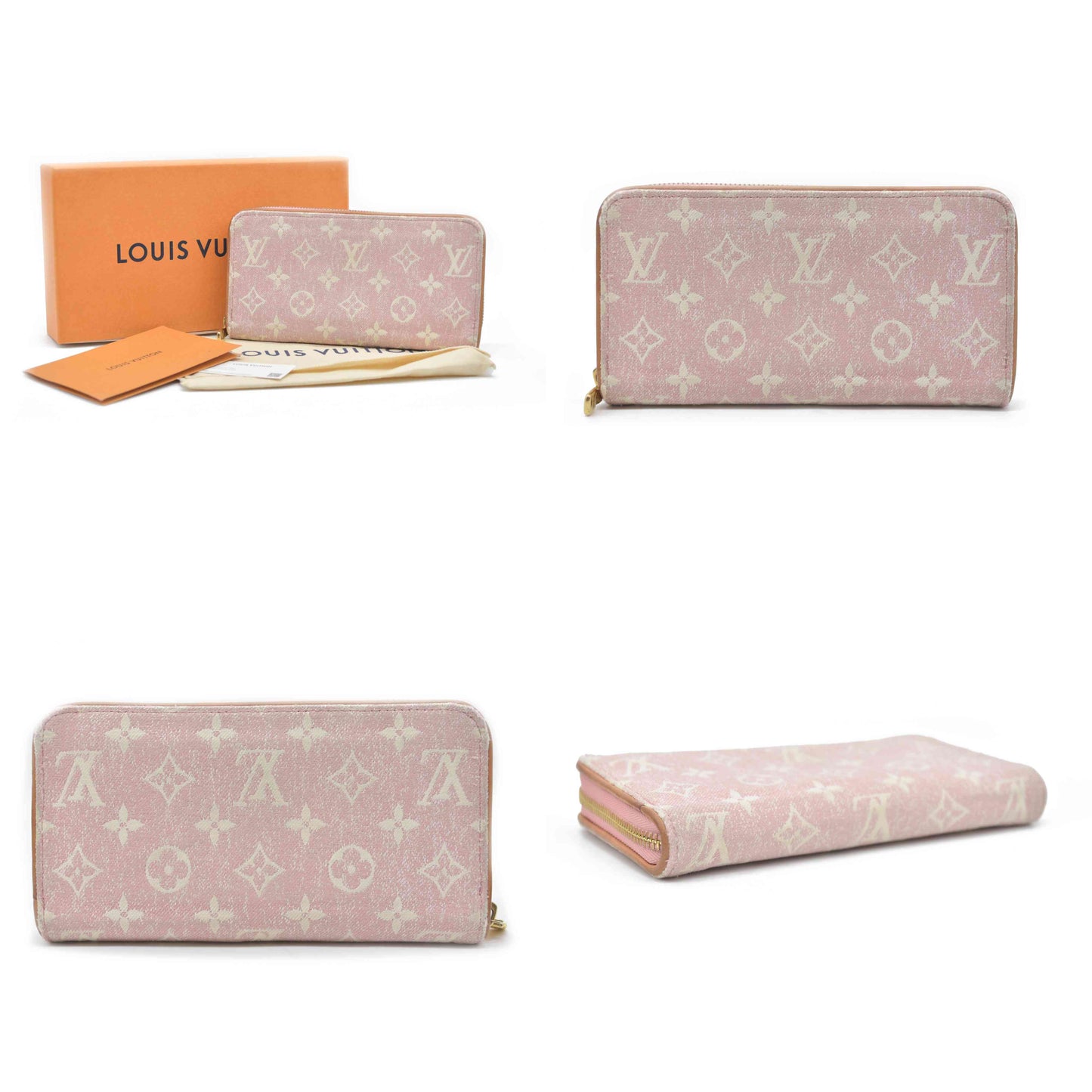 Louis Vuitton Pink Denim Monogram Jacquard Zippy Wallet RFID
