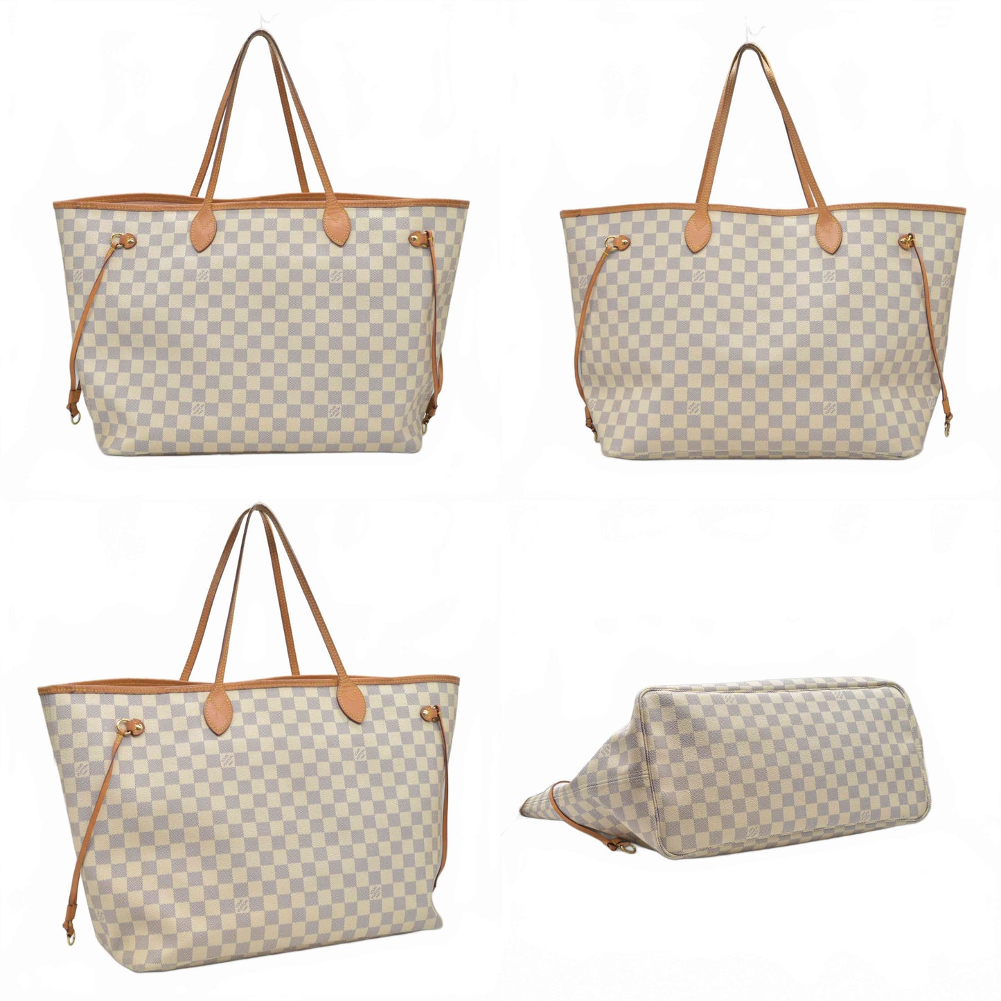 $2240 2017 Louis Vuitton Damier Azur Neo Neverfull GM Rose Ballerine SD0167