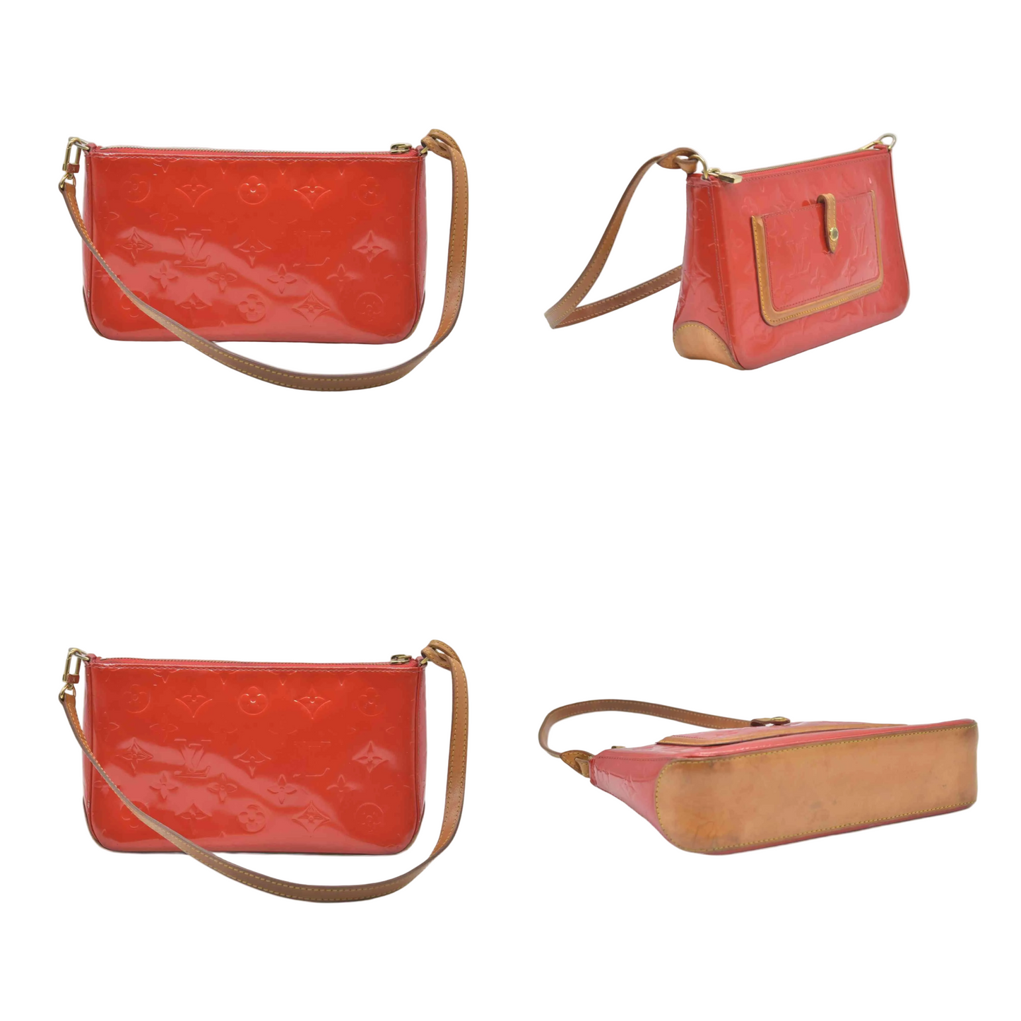 $810 2004 Louis Vuitton Vernis Mallory Square Pink CA1014