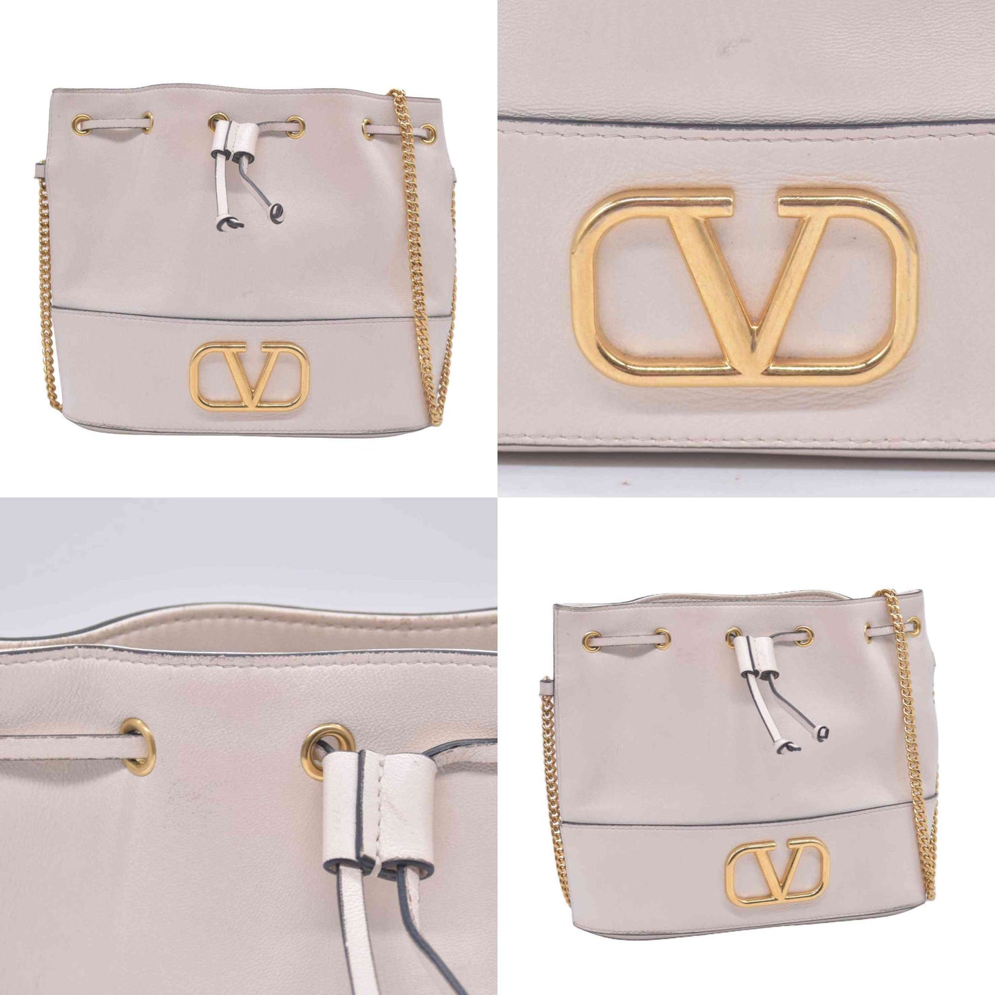 $1450 Valentino Mini VLogo Signature Bucket Bag In Nappa Leather