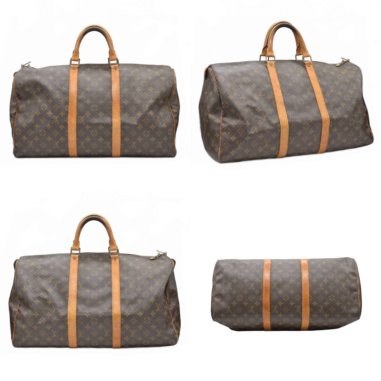 $1440 1988 Louis Vuitton LV Boston Bag Keepall 50 Brown Monogram VI883
