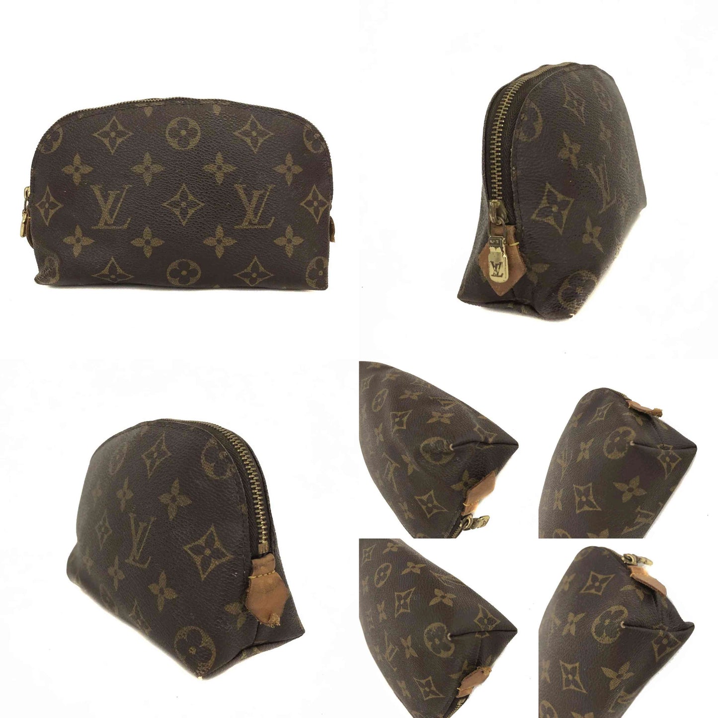 Louis Vuitton Monogram Pochette Cosmetics Pouch Brown CA0052
