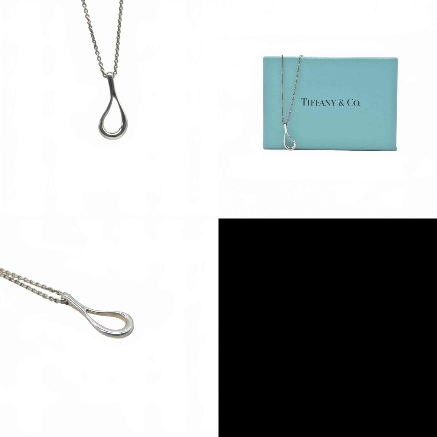$610 Tiffany & Co. Silver Elsa Peretti Open Teardrop Pendant Necklace CONSIGNMENT
