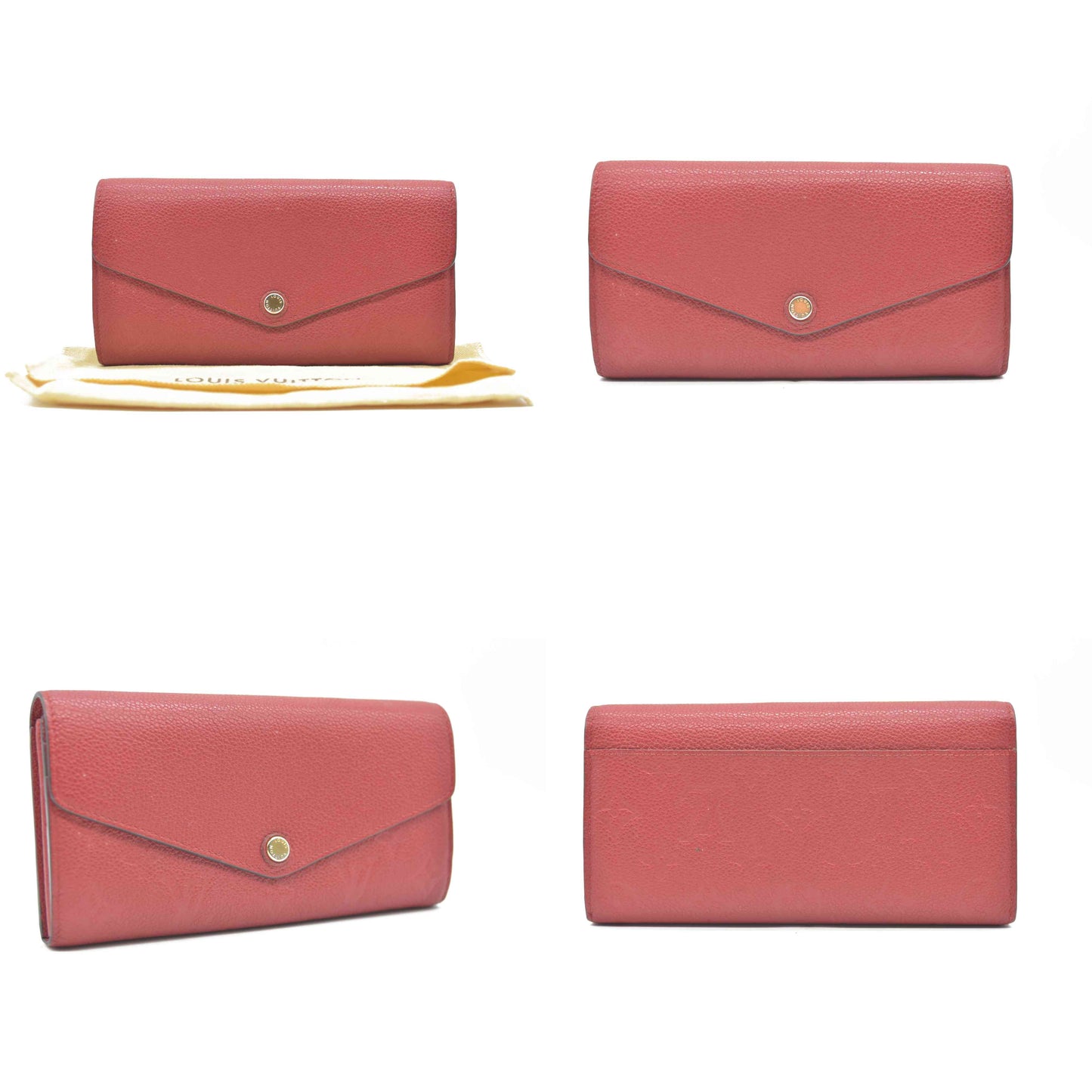 AUCTION $1030 Louis Vuitton  Empreinte Sarah Wallet NM Red Scarlet CA4167