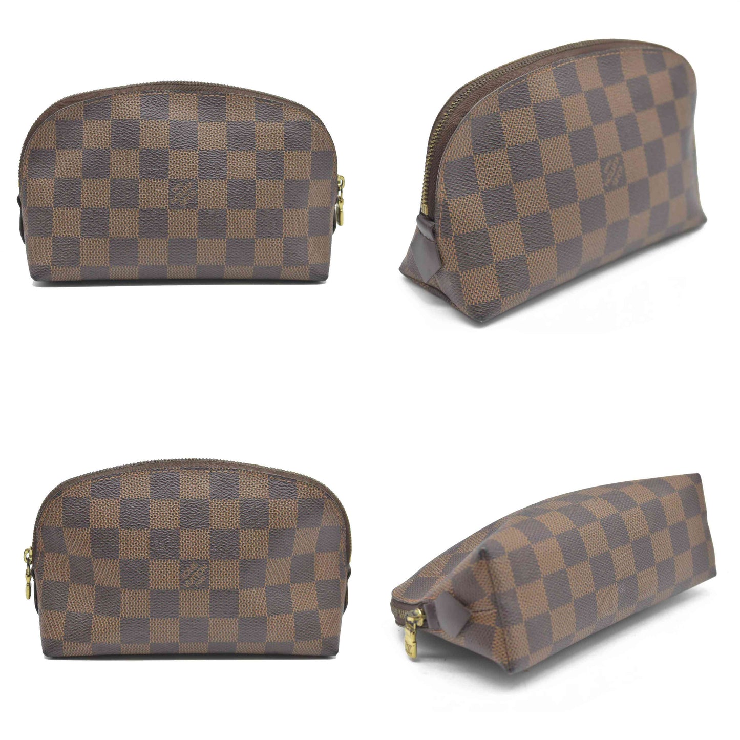 Louis Vuitton $600 Damier Ebene Pochette Cosmetic Pouch Bag