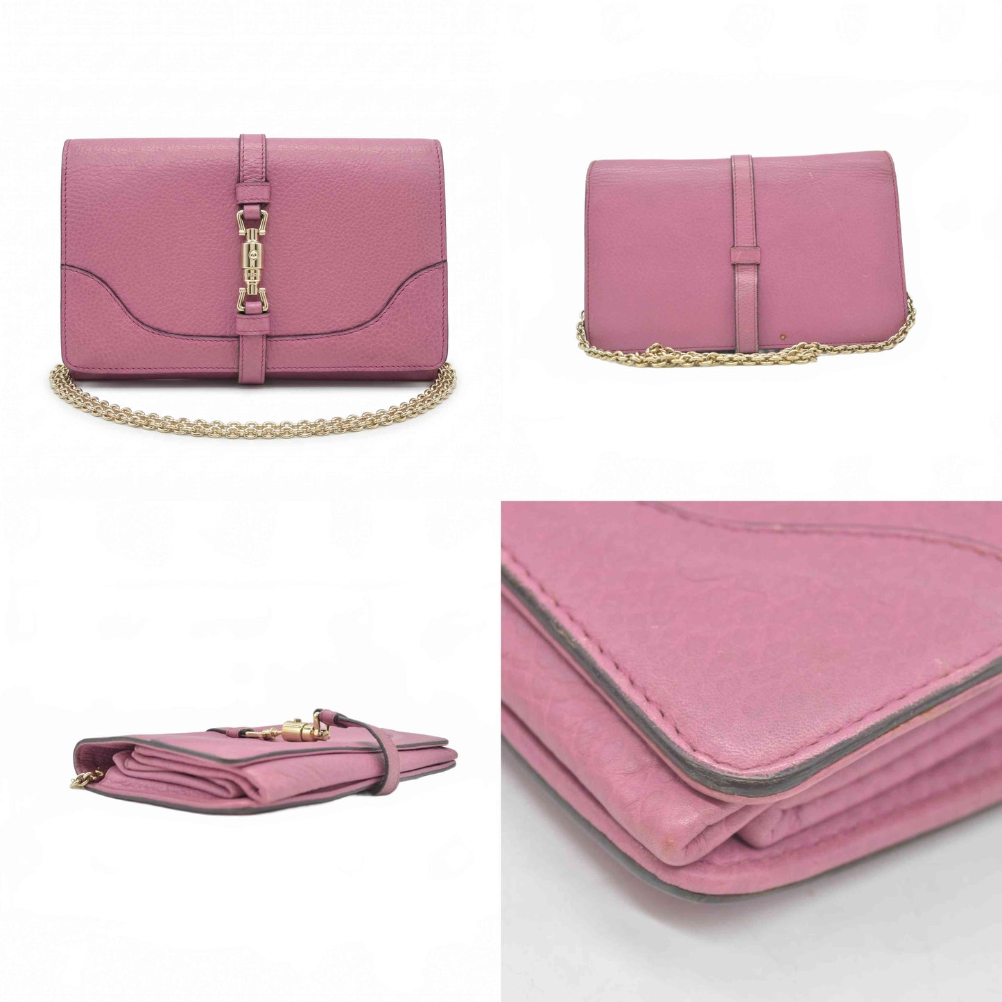 $2172 Gucci Jackie Soft Leather Flap Shoulder Bag CONSIGNMENT