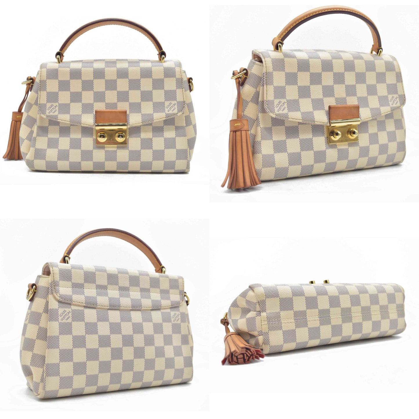 $2000 2016 Louis Vuitton Damier Azur Canvas Croisette Bag TR3116