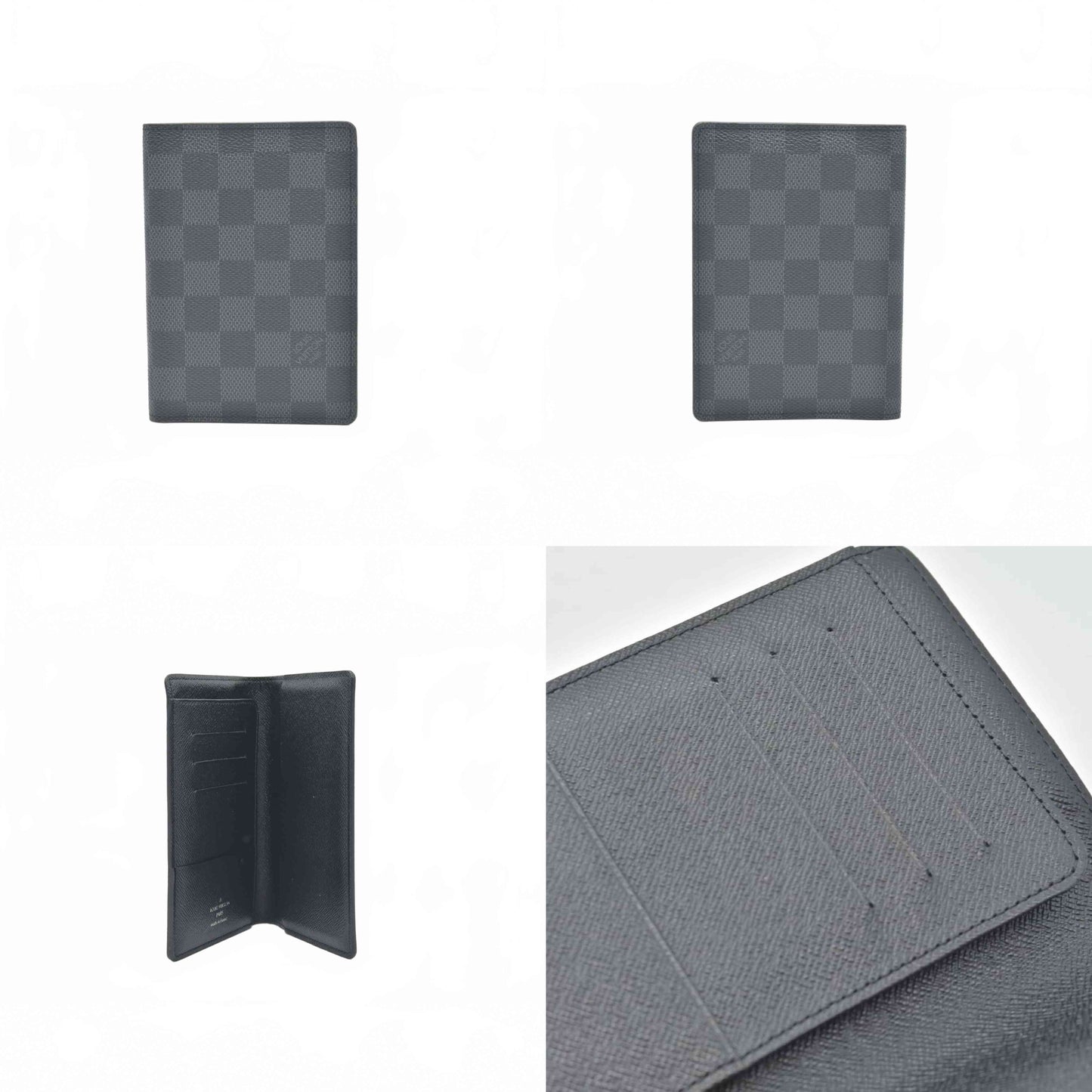 $390 2016 Louis Vuitton Damier Graphite Passport Cover MB2186