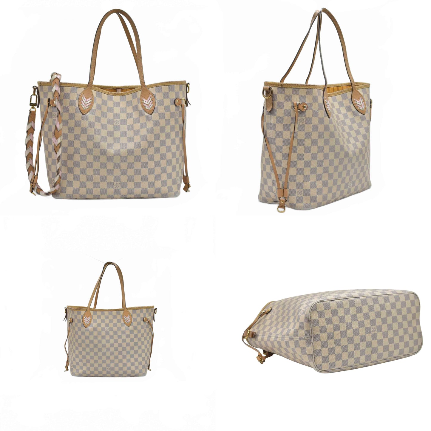 Louis Vuitton Damier Azur Braided Neverfull MM Tote