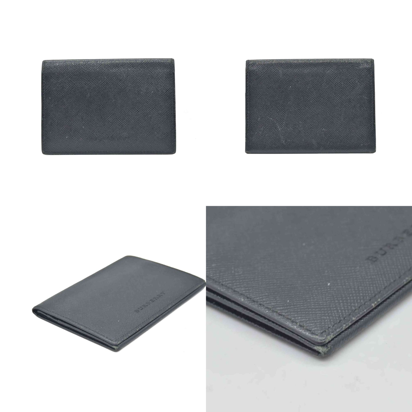$415 Burberry Bi-Fold Wallet in Black Leather CONSIGNMENT
