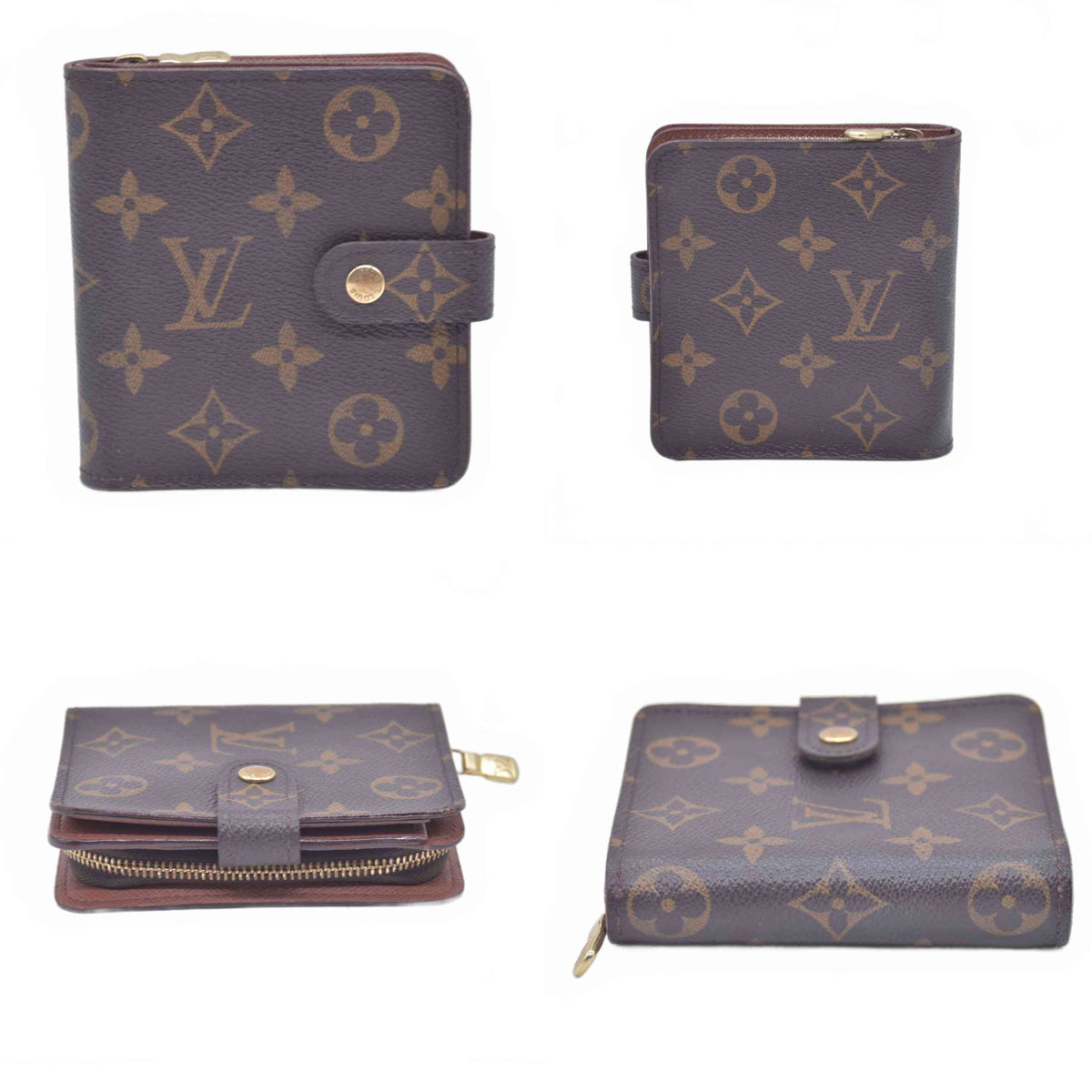 $590 1999 Louis Vuitton Monogram Compact Zippe Zipped Wallet MI0969