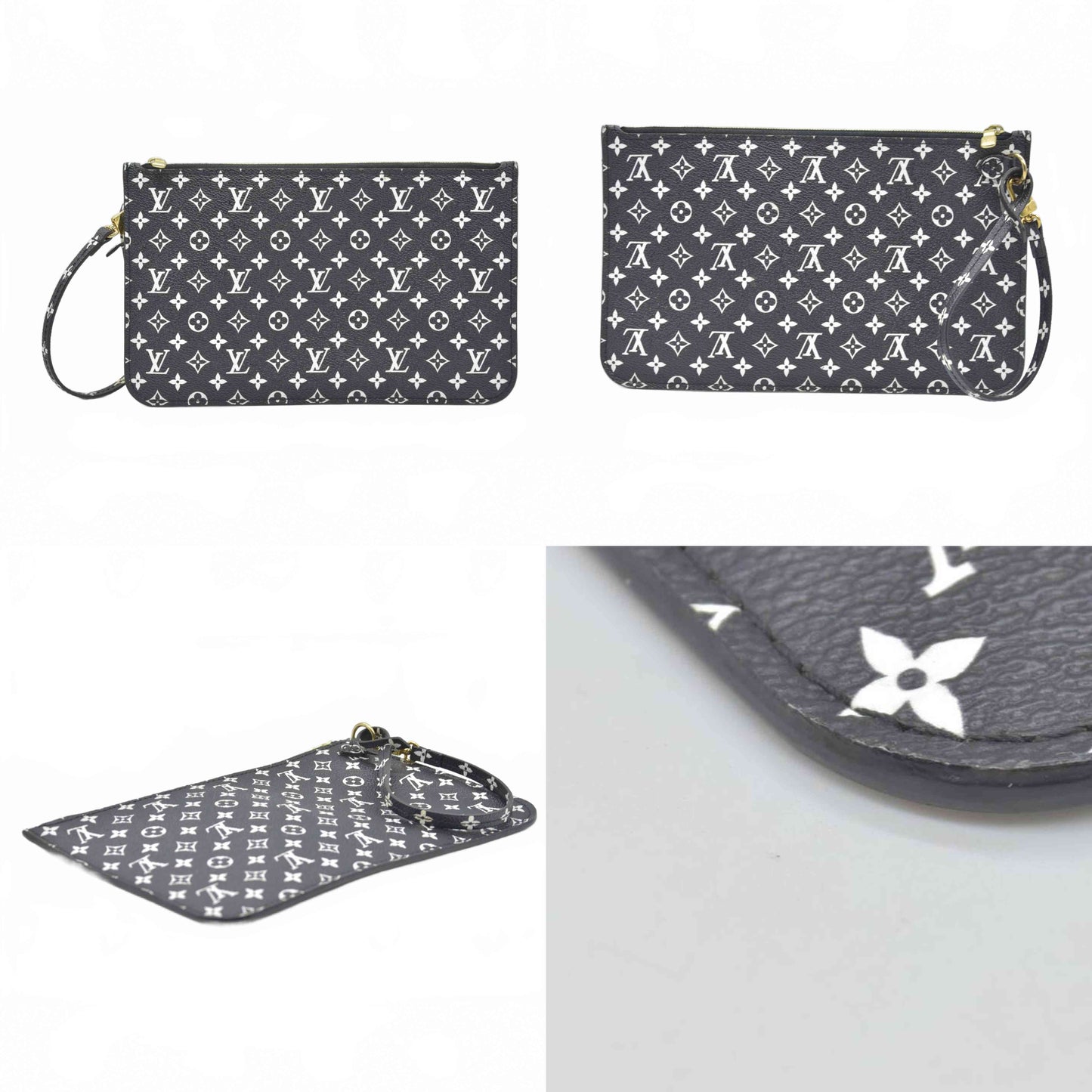 $600 2019 Louis Vuitton Monogram Giant Jungle Neverfull MM GM Pochette Black GI2139