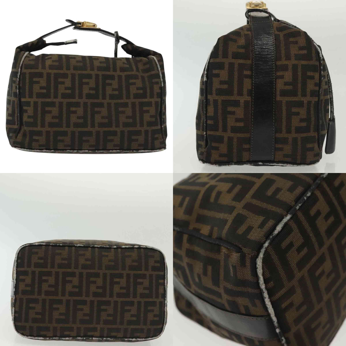 $980 2003 Fendi Zucca Canvas Vanity Hand Bag 2211-26715-009