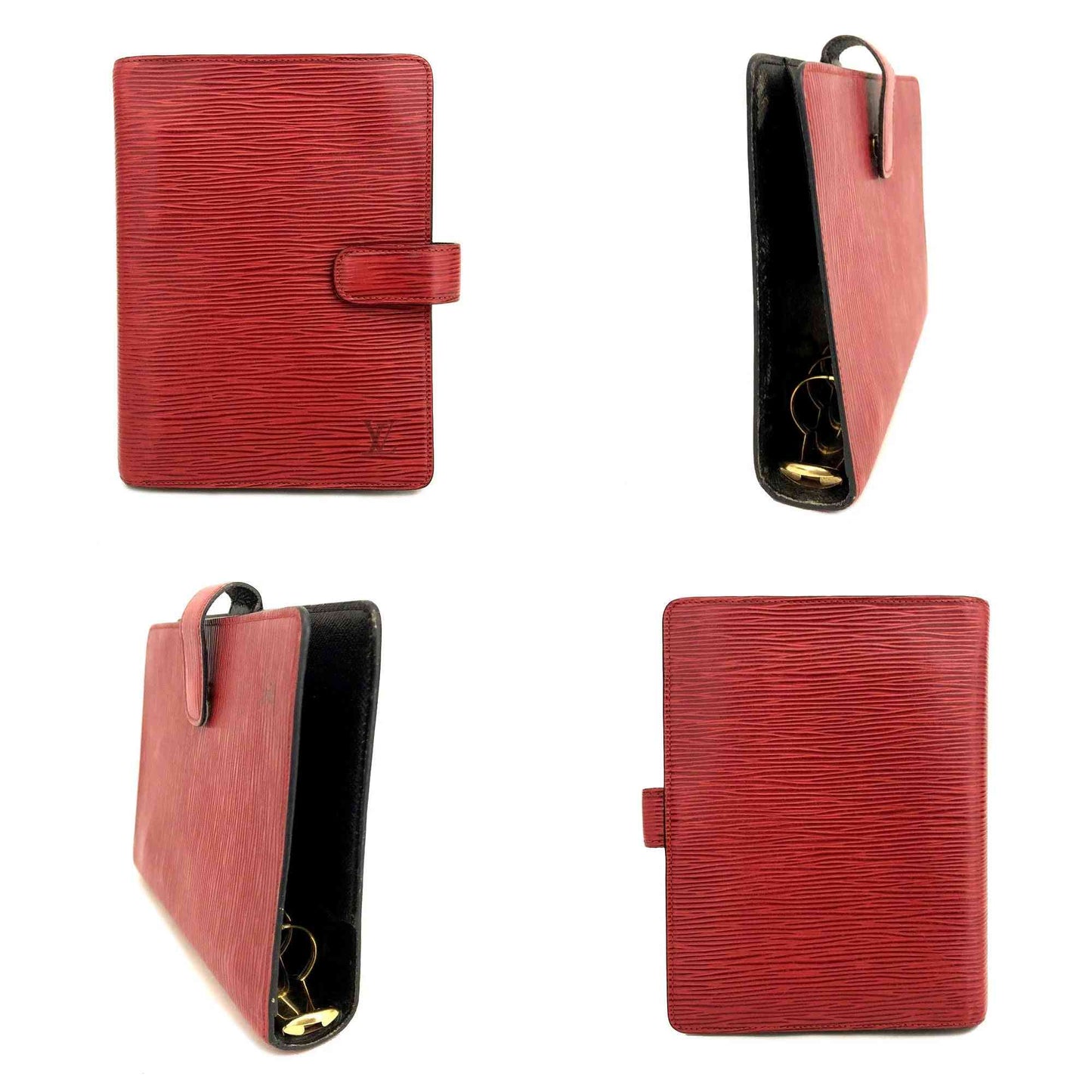 $755 Louis Vuitton Epi Agenda MM Leather Notebook Cover Red  SP0977