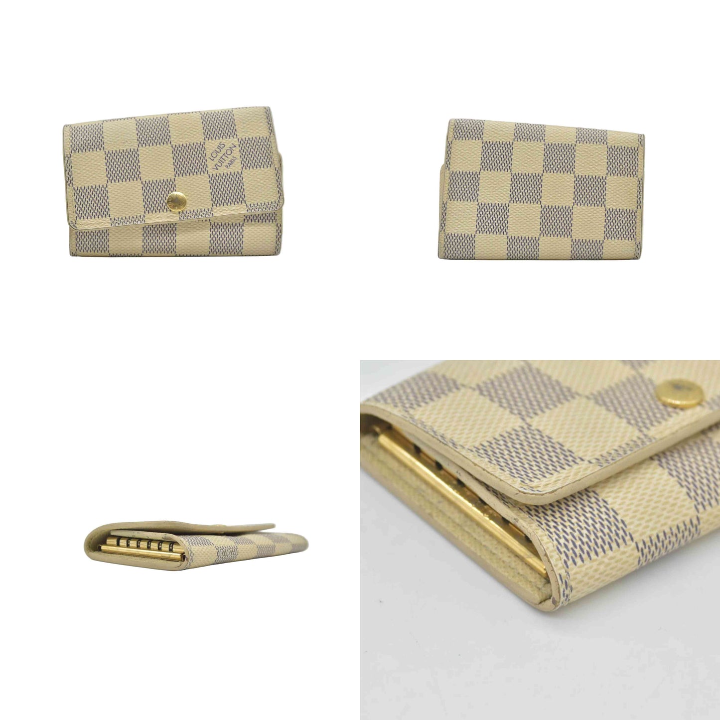 $345 Louis Vuitton Damier Azur Multicles 6 Key Holder CT4178
