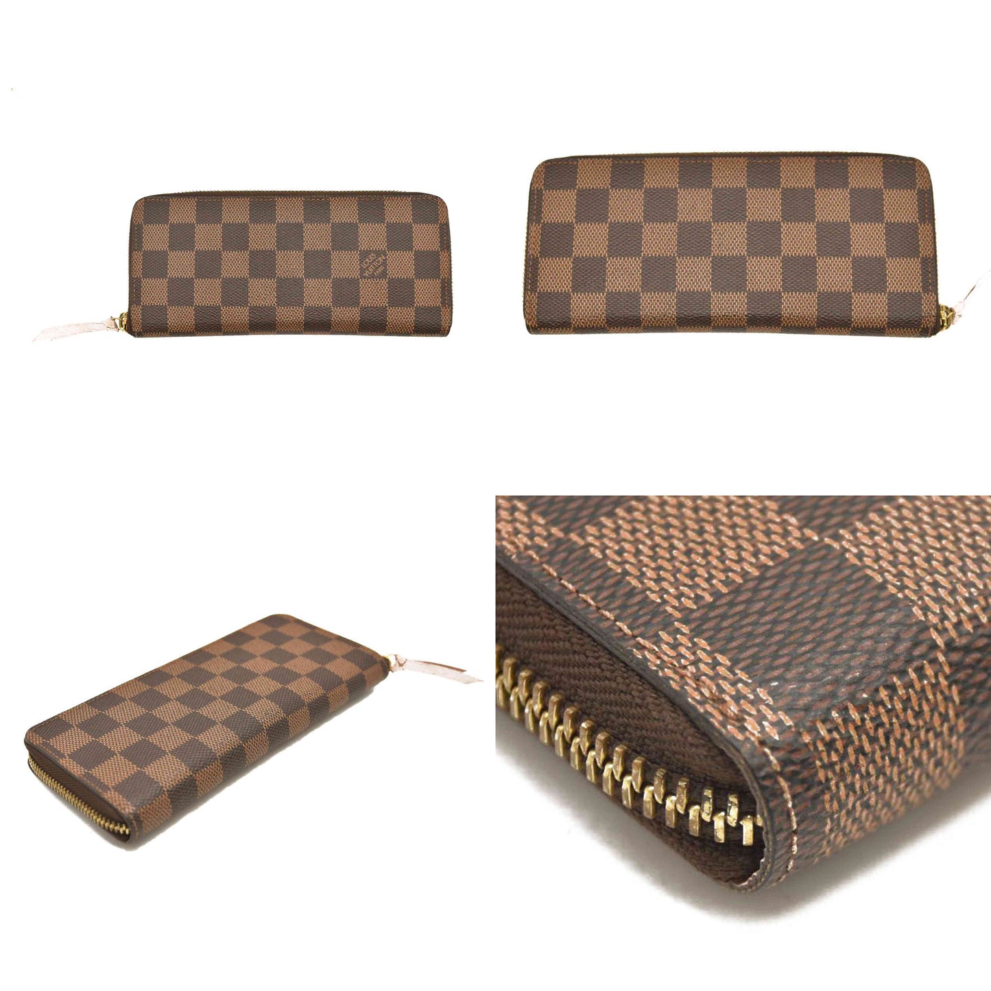 LOUIS VUITTON  Damier Ebene Clemence Wallet Rose Ballerine G2176