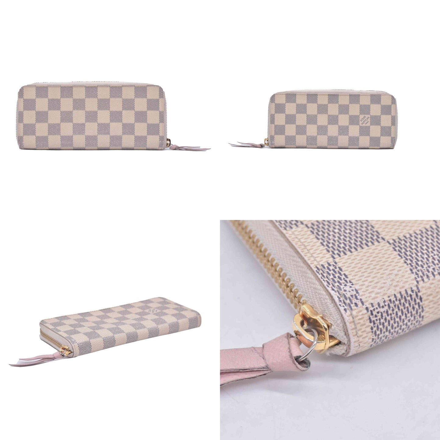 $650 2017 Louis Vuitton Damier Azur Clemence Wallet GI2167 CONSIGNMENT