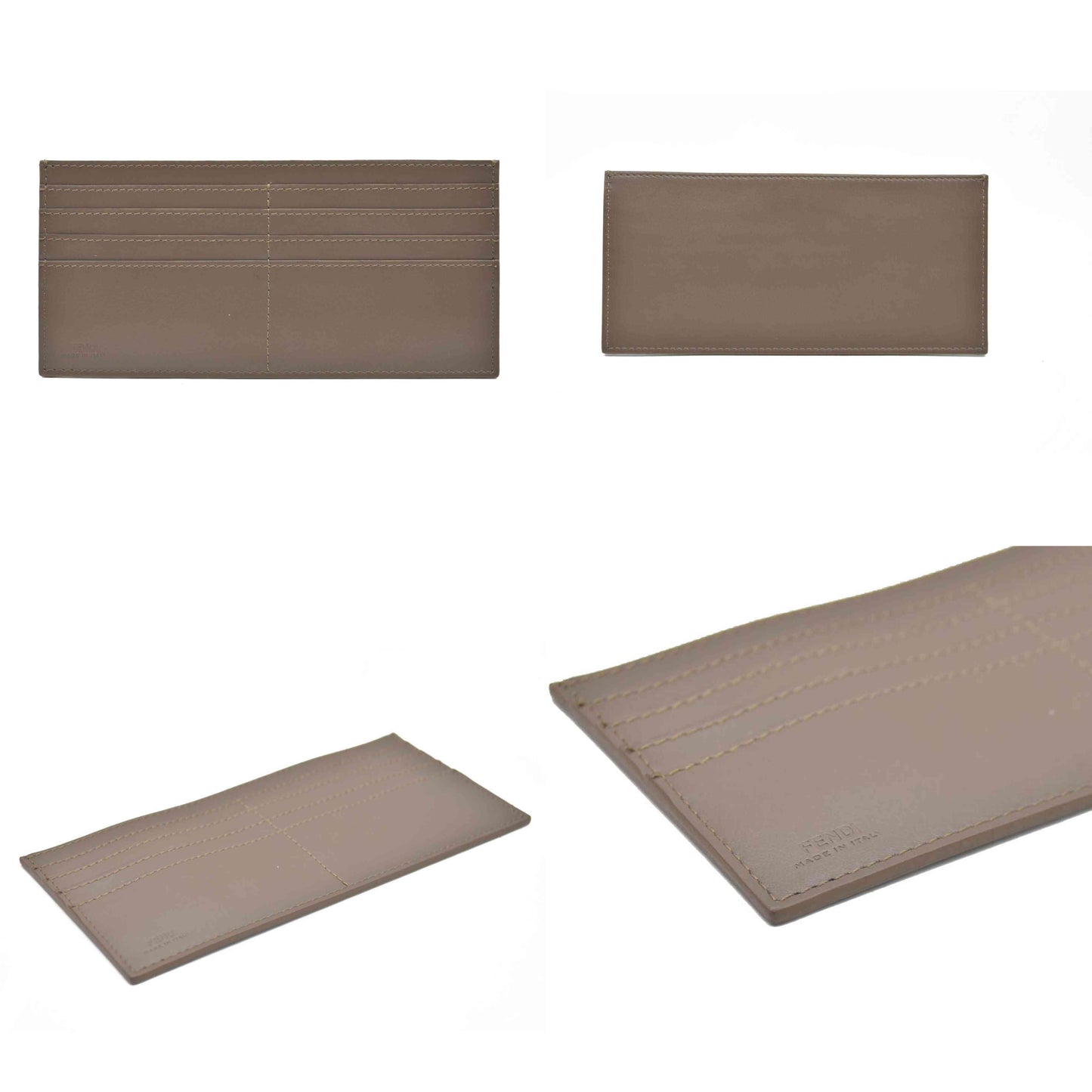 AUCTION $1550 Fendi Vitello Soft F is Fendi Bi-Color FF 1974 Embossed Envelope Wallet On Chain with Pouches Maya Black Insert Card holder