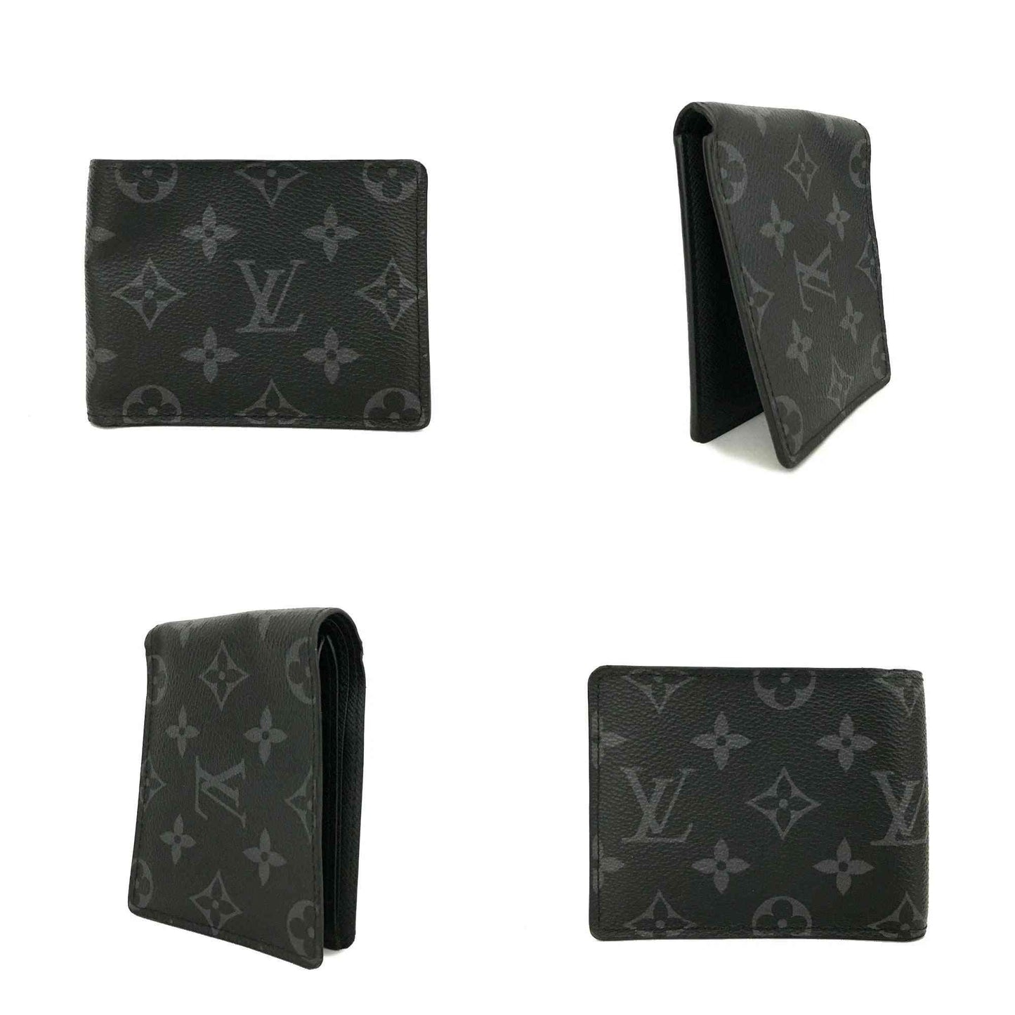 Louis Vuitton Monogram Eclipse Portefeuille Slender Bifold Wallet Black RFID