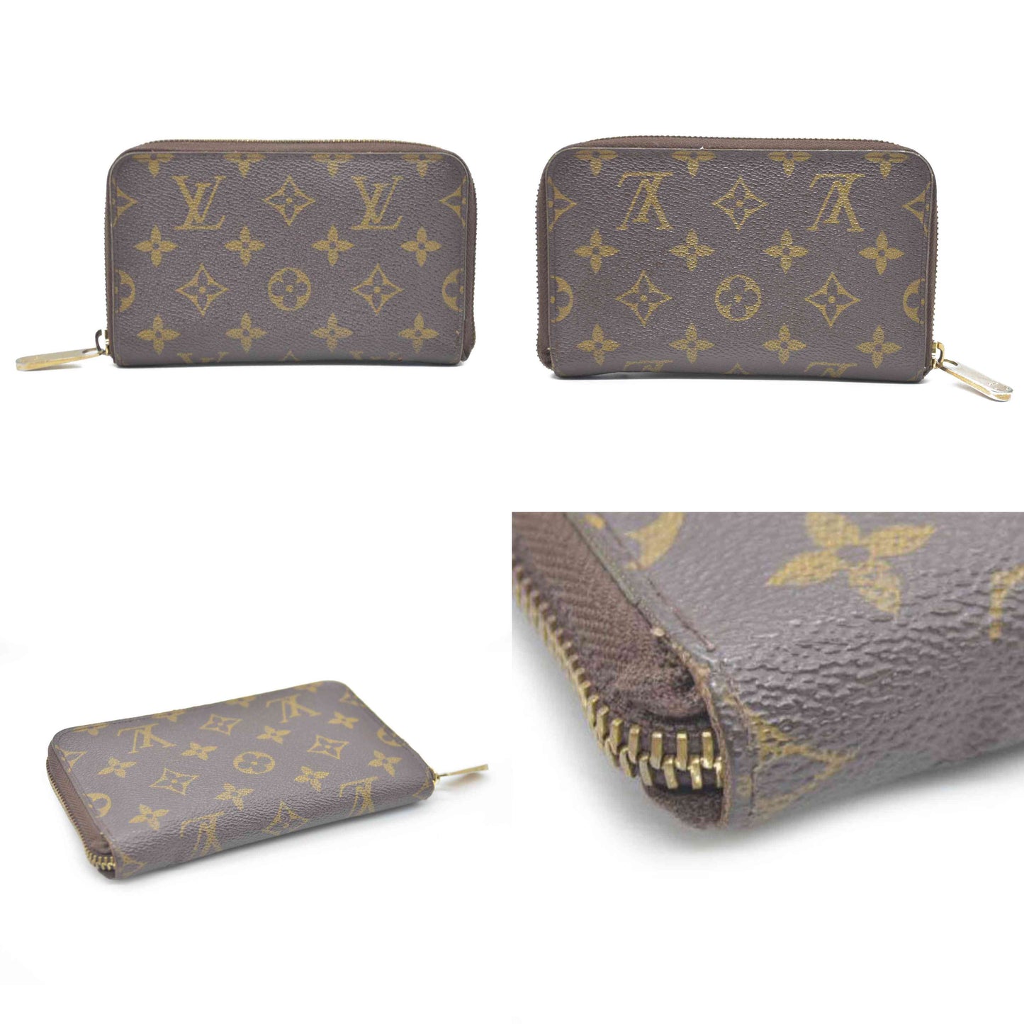 Louis Vuitton Monogram Zippy Compact Zip Wallet Brown MI0184