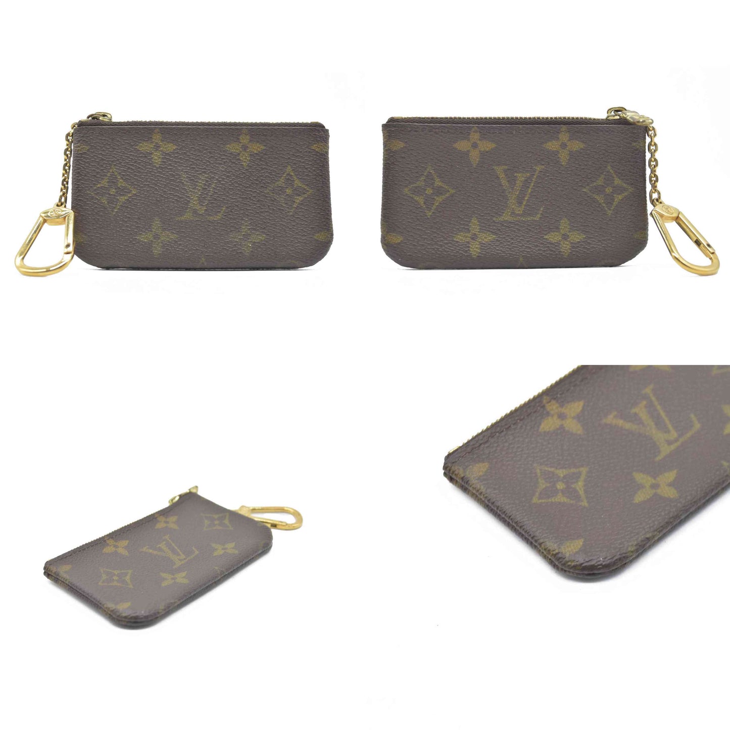 $345 LOUIS VUITTON Monogram Coin Purse Key Pochette Cles