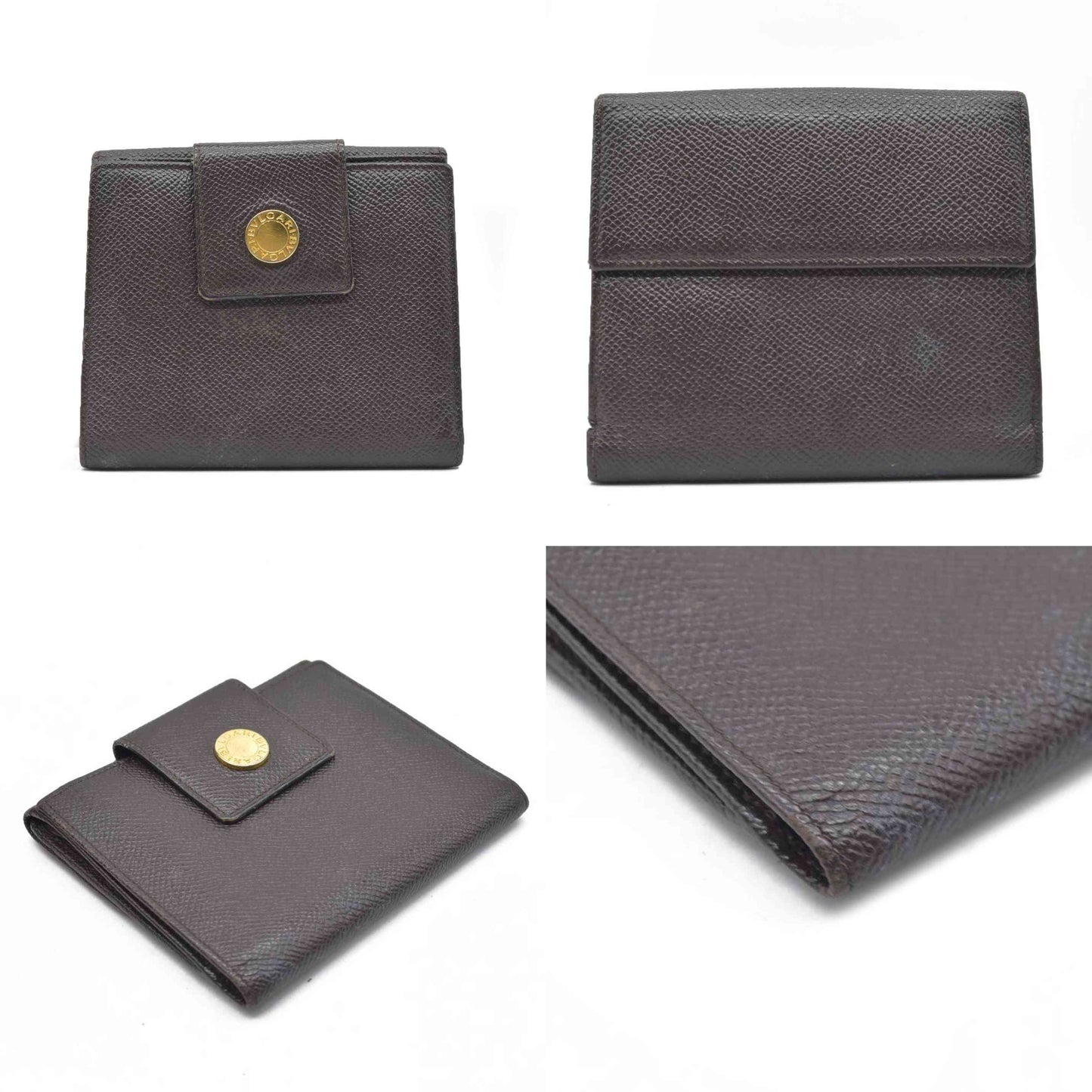 BVLGARI Classico Leather Bifold Wallet Brown