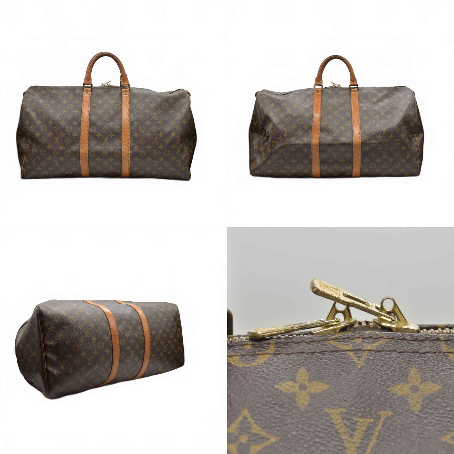 $2280 1989 Louis Vuitton LV Boston Bag Keepall 55 Brown Monogram FC892
