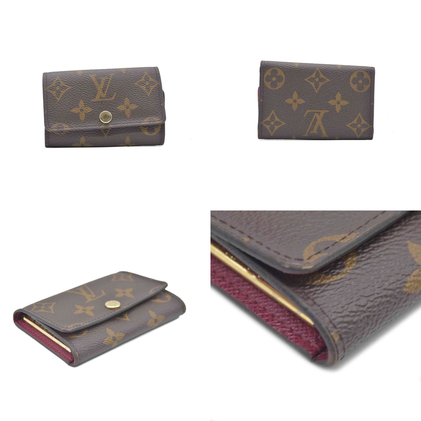 $345 Louis Vuitton Monogram 6 Key Multicles Holder Fuchsia RFID