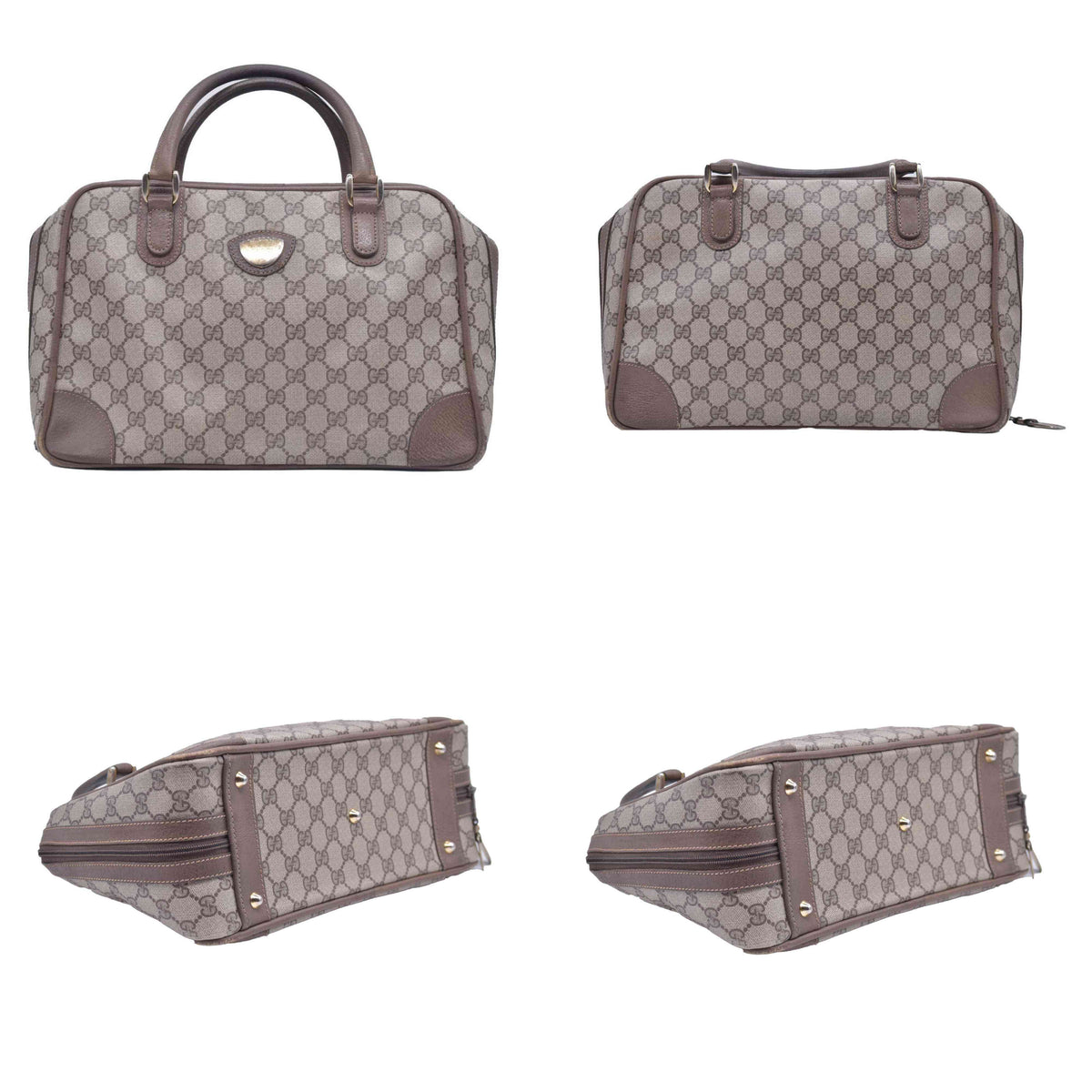 $800 Gucci Vintage GG Supreme Boston Satchel Top Handle Bag CONSIGNMENT 10020769