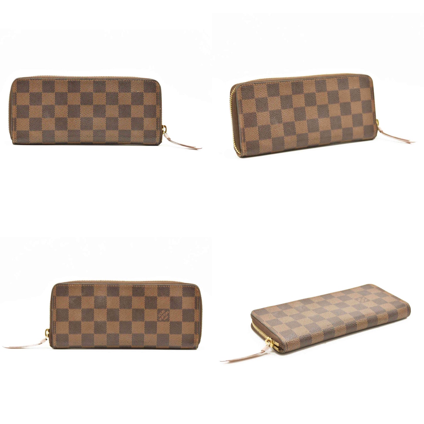 LOUIS VUITTON Damier Ebene Clemence Wallet Rose Ballerine