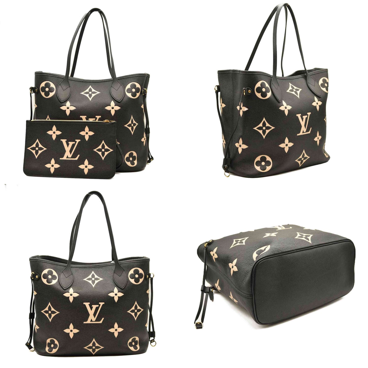 LOUIS VUITTON  Empreinte Monogram Giant Neverfull MM Black Beige