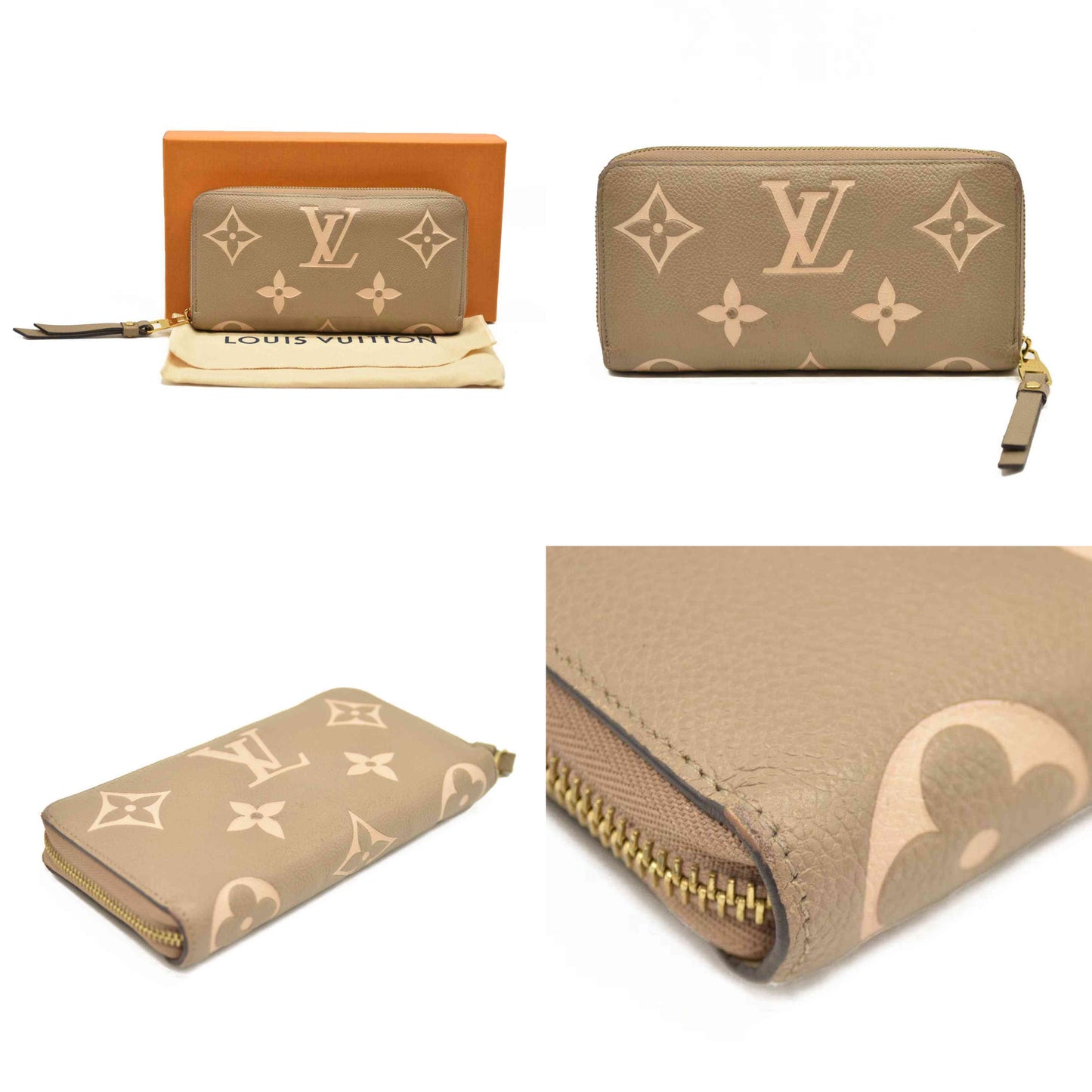 Louis Vuitton  Empreinte Monogram Giant Zippy Wallet Tourterelle Creme SP3220