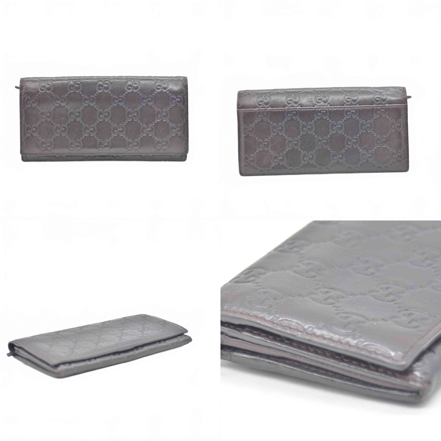 Gucci Guccissima Continental Flap Wallet Brown CONSIGNMENT
