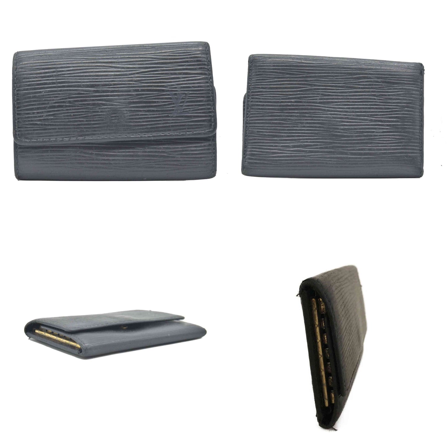 $445 2004 Louis Vuitton Epi Multicles Leather 6 Ring Key Case Black CA0014